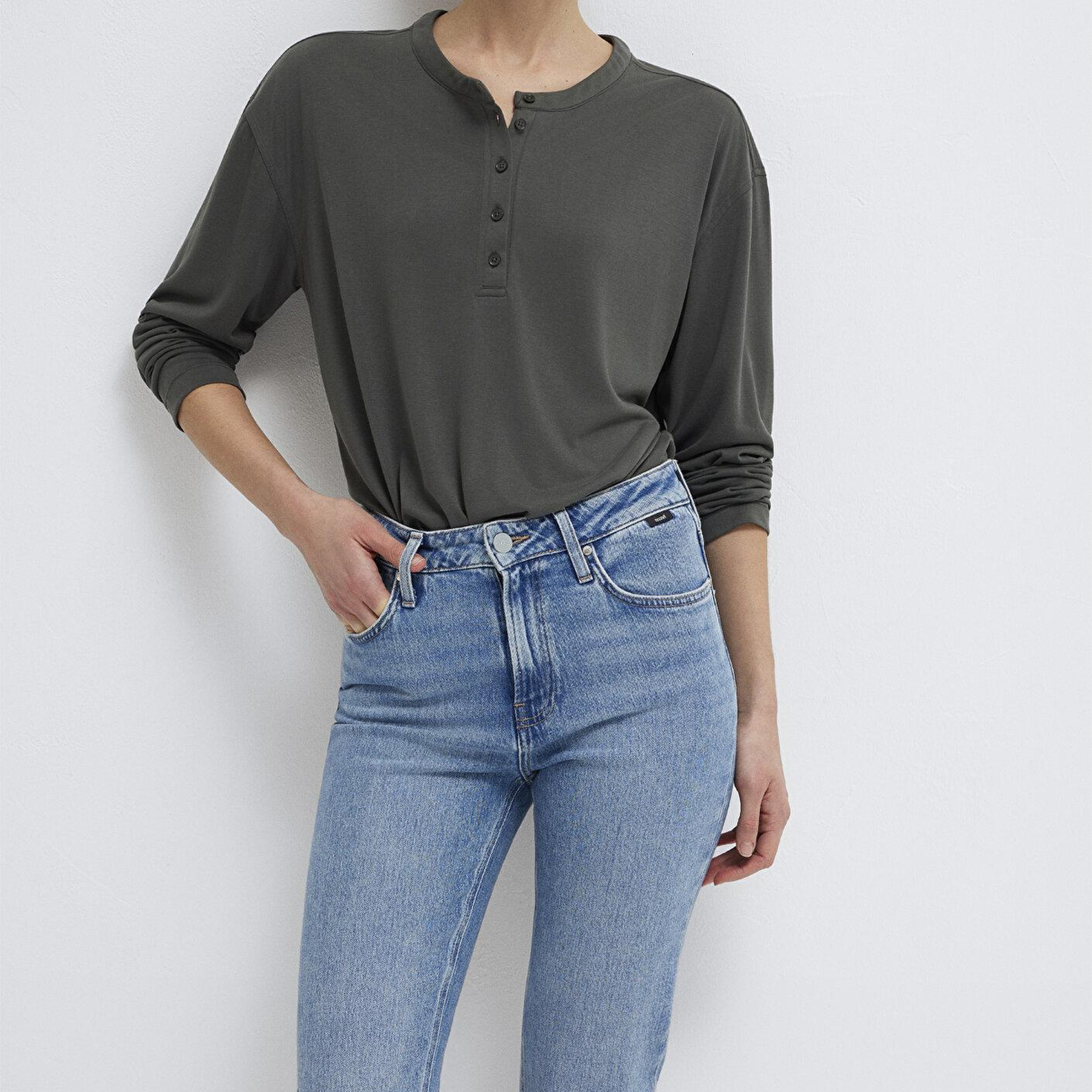 Mavi Haki Modal Karışımlı Tişört Regular Fit / Normal Kesim 1613772-71553