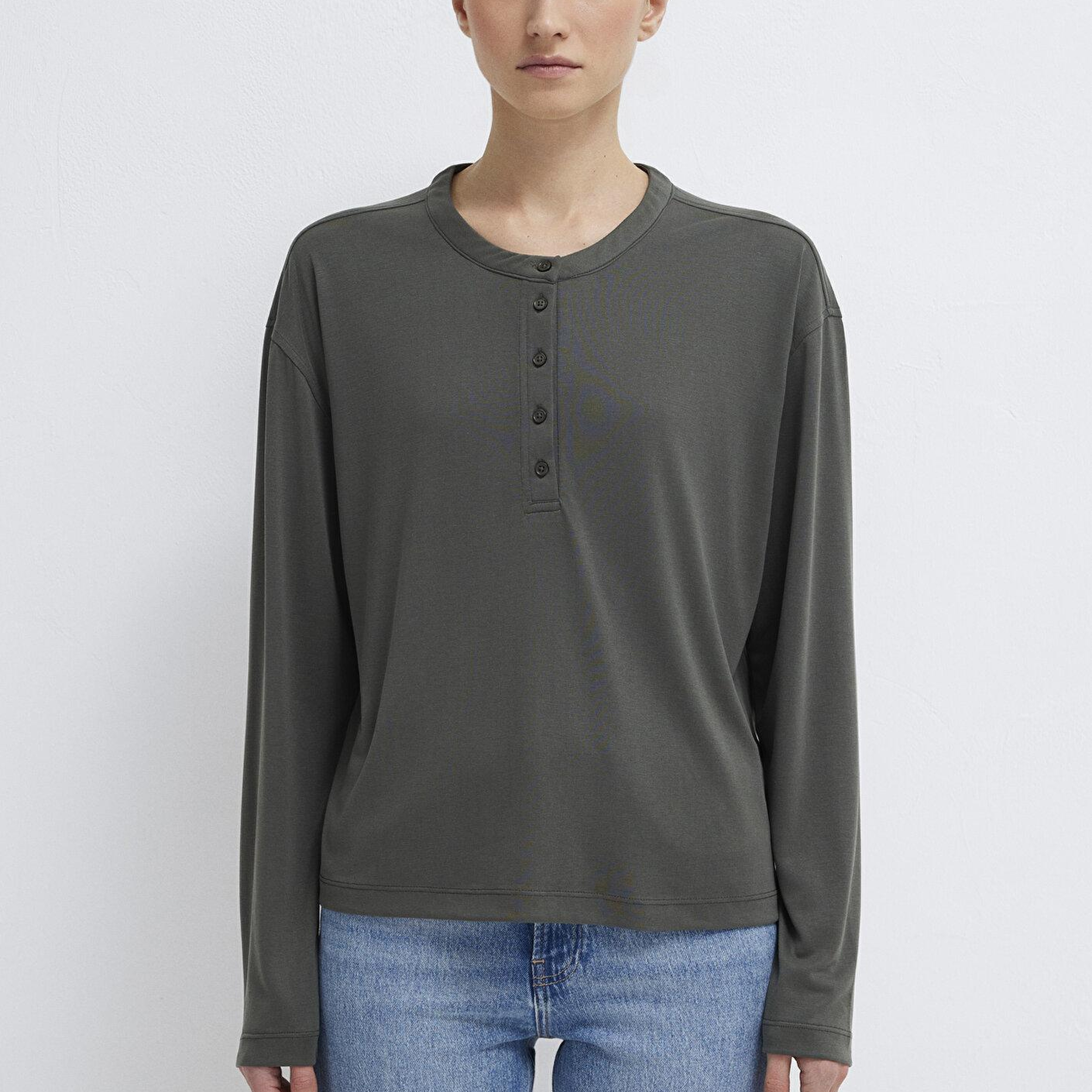 Mavi Haki Modal Karışımlı Tişört Regular Fit / Normal Kesim 1613772-71553