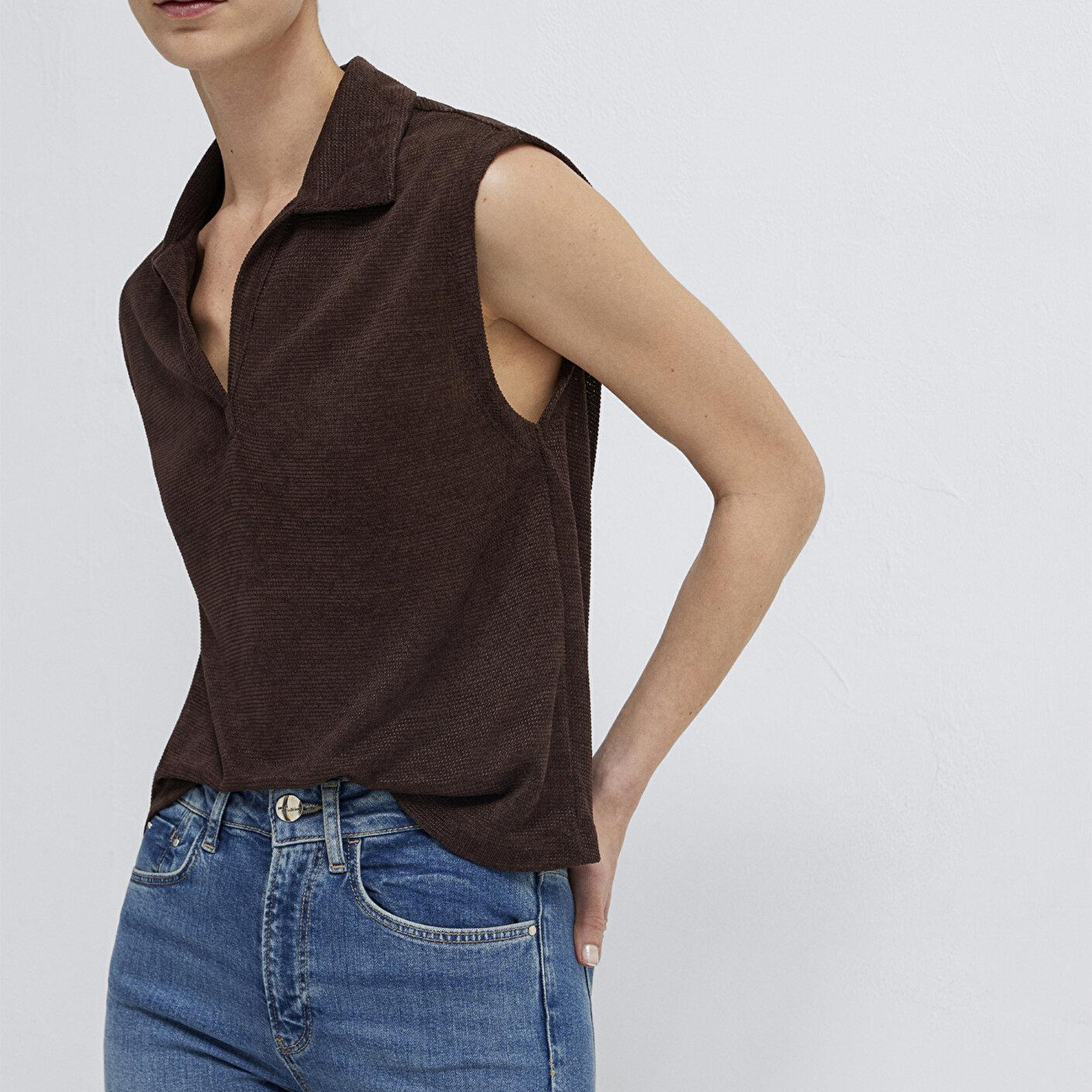 Mavi Kahverengi Polo Tişört Semi Slim Fit / Yarı Dar Kesim 1613952-70236