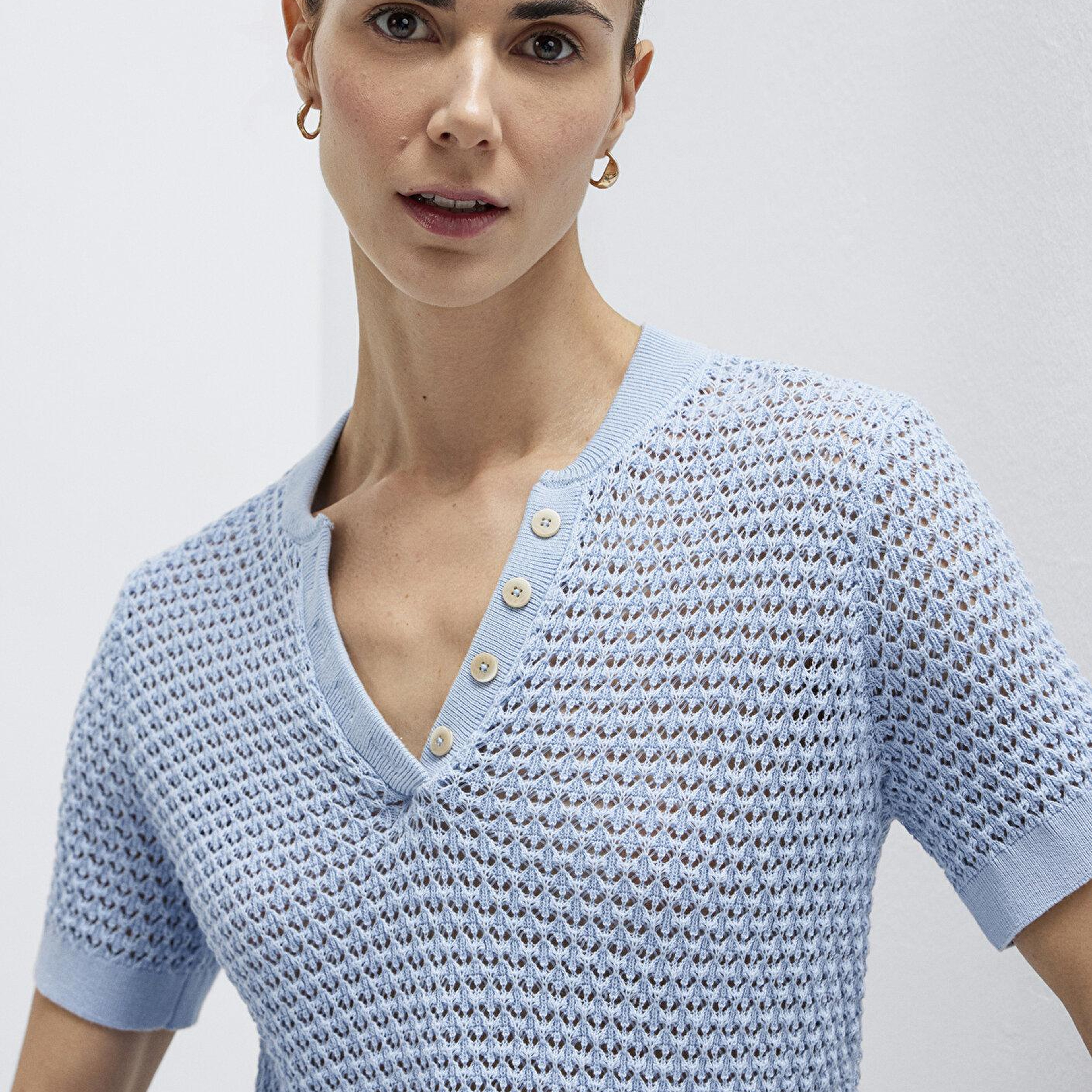 Mavi Kısa Kollu Mavi Triko Slim Fit / Dar Kesim 1710886-90160