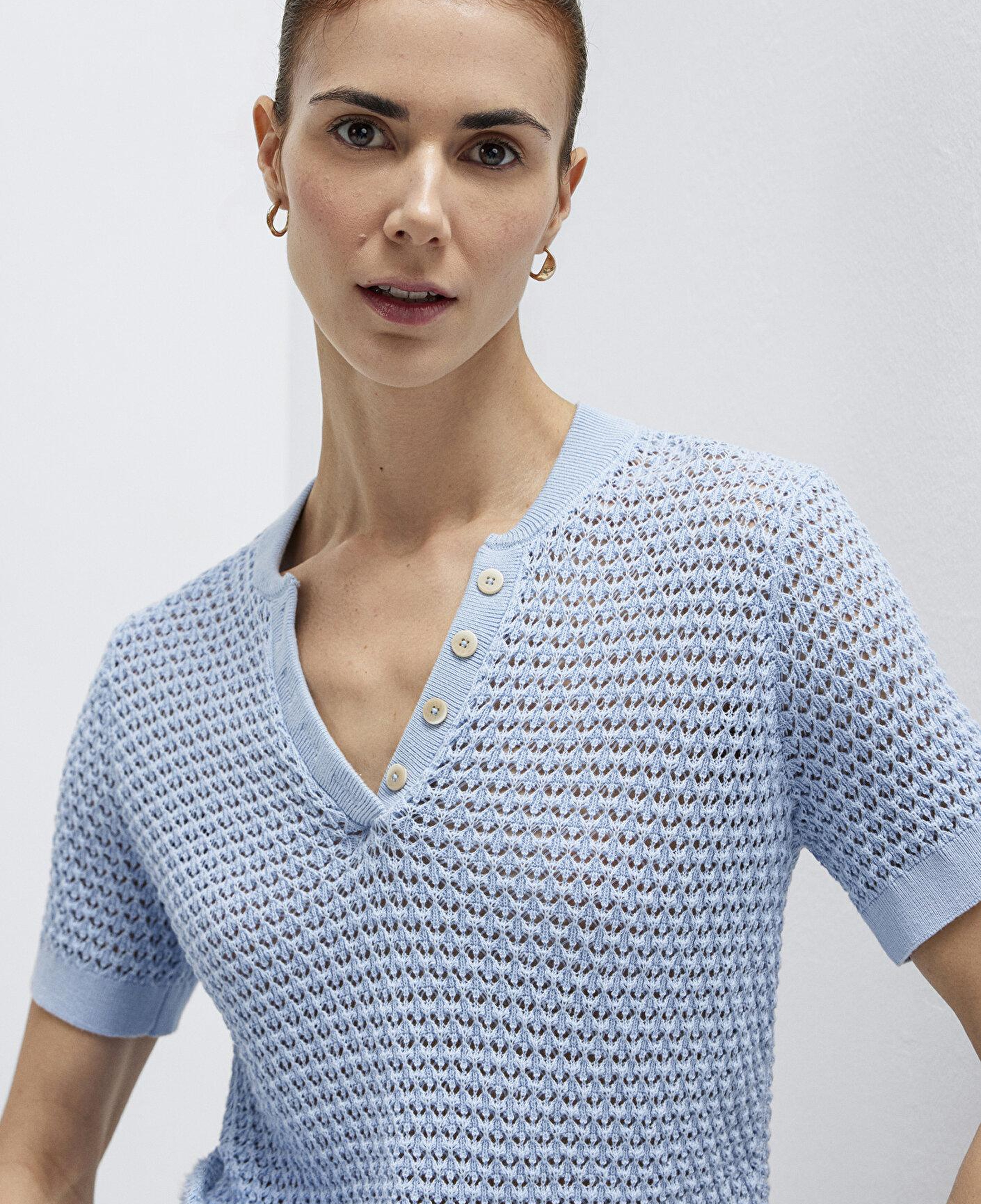 Mavi Kısa Kollu Mavi Triko Slim Fit / Dar Kesim 1710886-90160