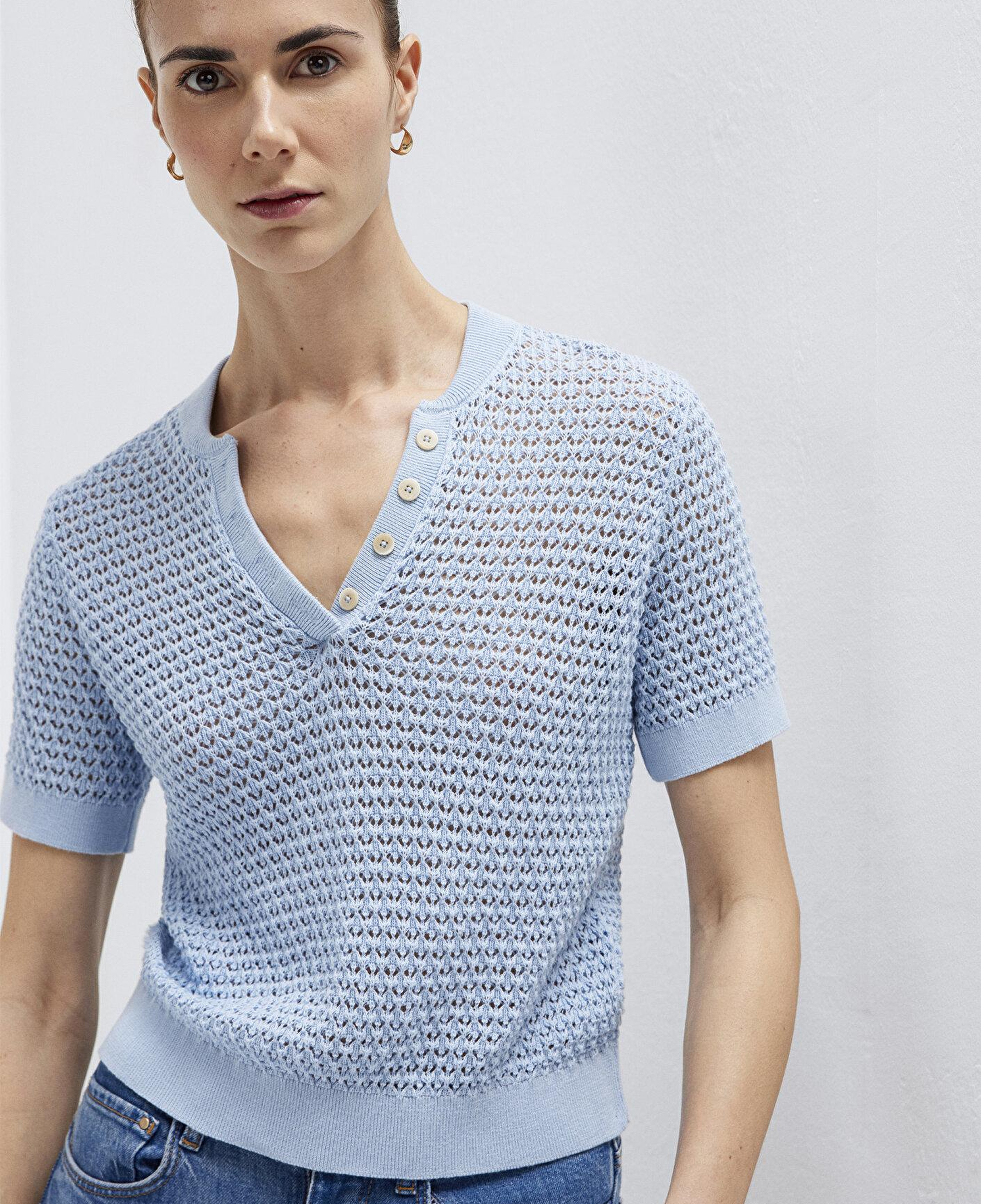 Mavi Kısa Kollu Mavi Triko Slim Fit / Dar Kesim 1710886-90160
