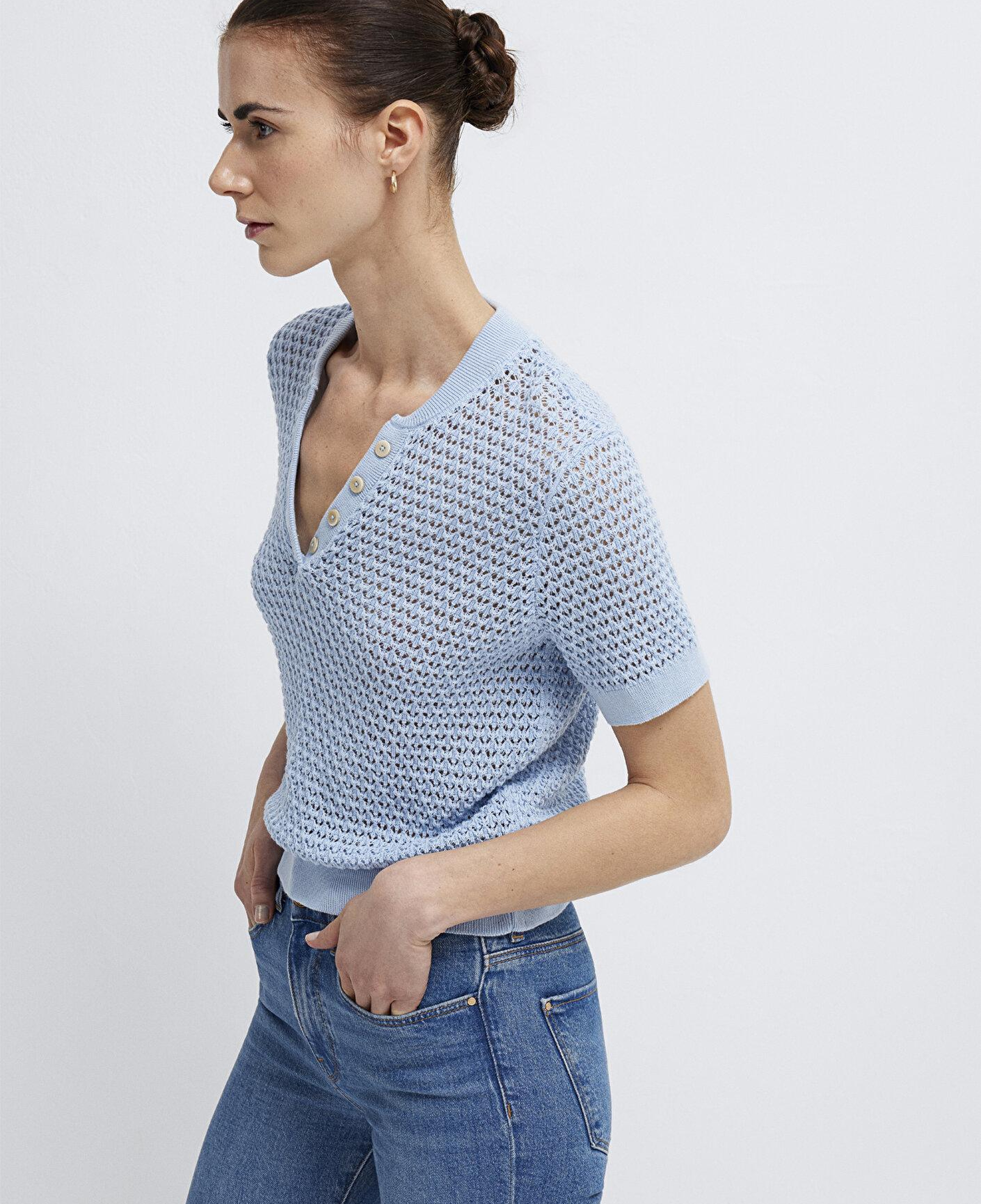 Mavi Kısa Kollu Mavi Triko Slim Fit / Dar Kesim 1710886-90160