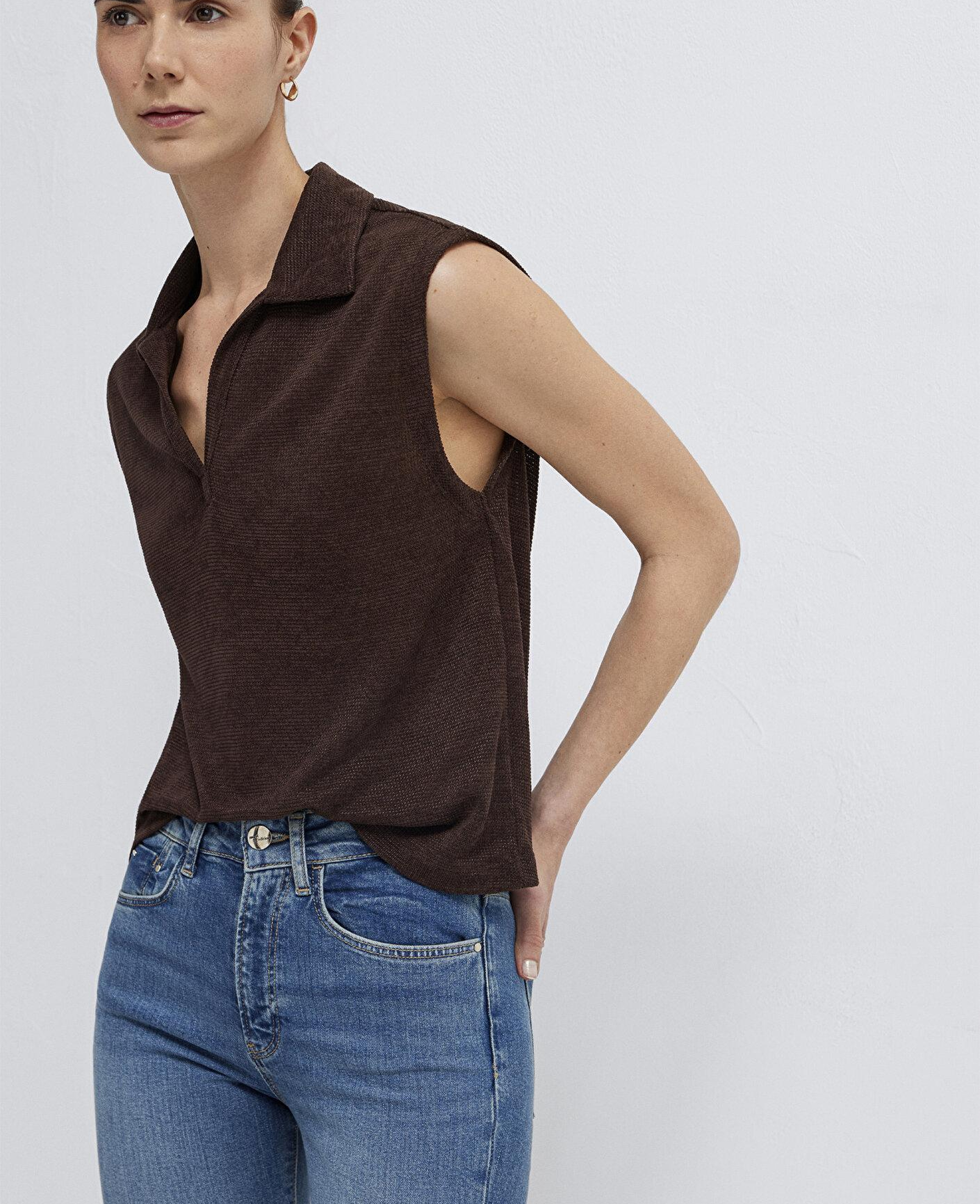 Mavi Kahverengi Polo Tişört Semi Slim Fit / Yarı Dar Kesim 1613952-70236