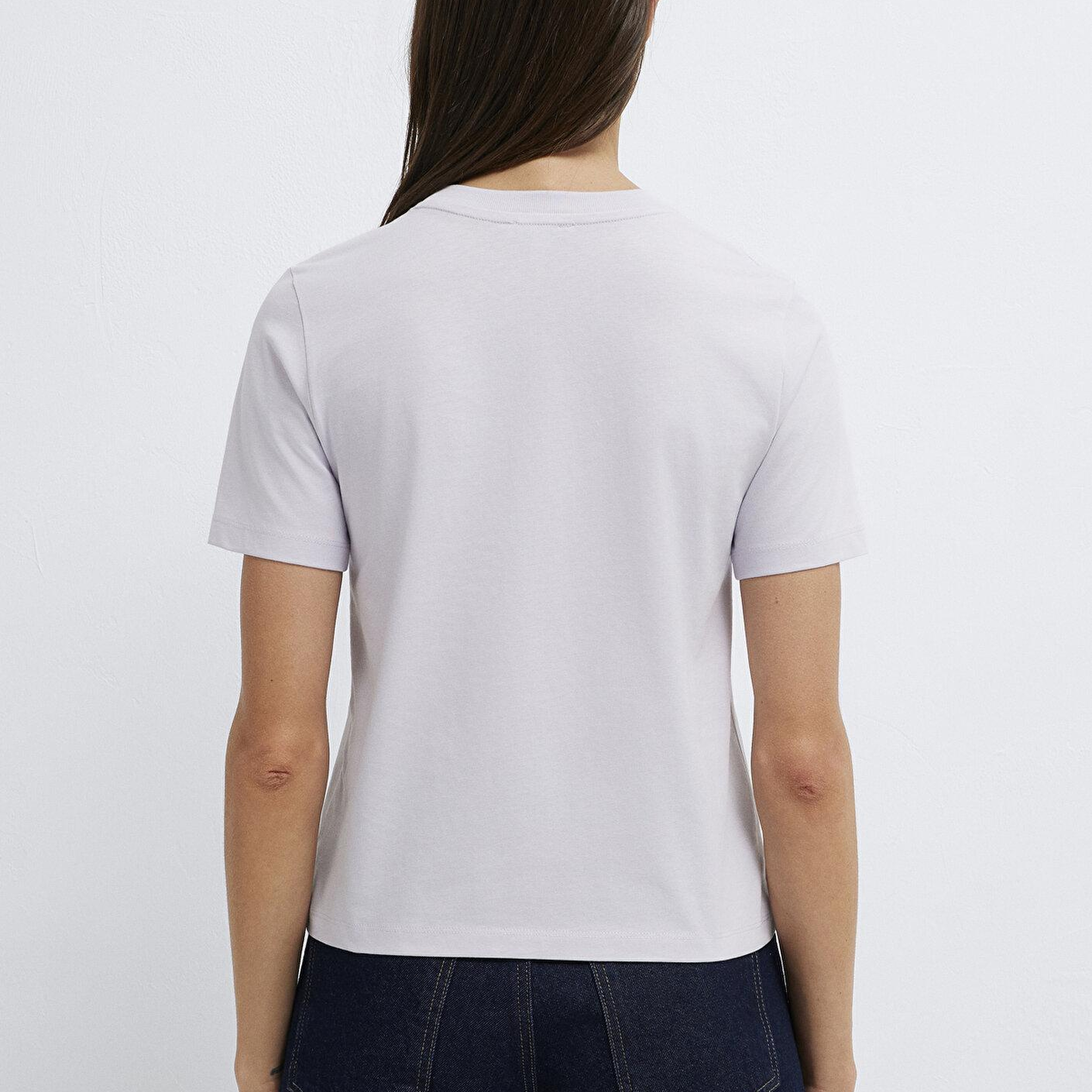 Mavi Mor Basic Tişört Semi Slim Fit / Yarı Dar Kesim 1613895-70521