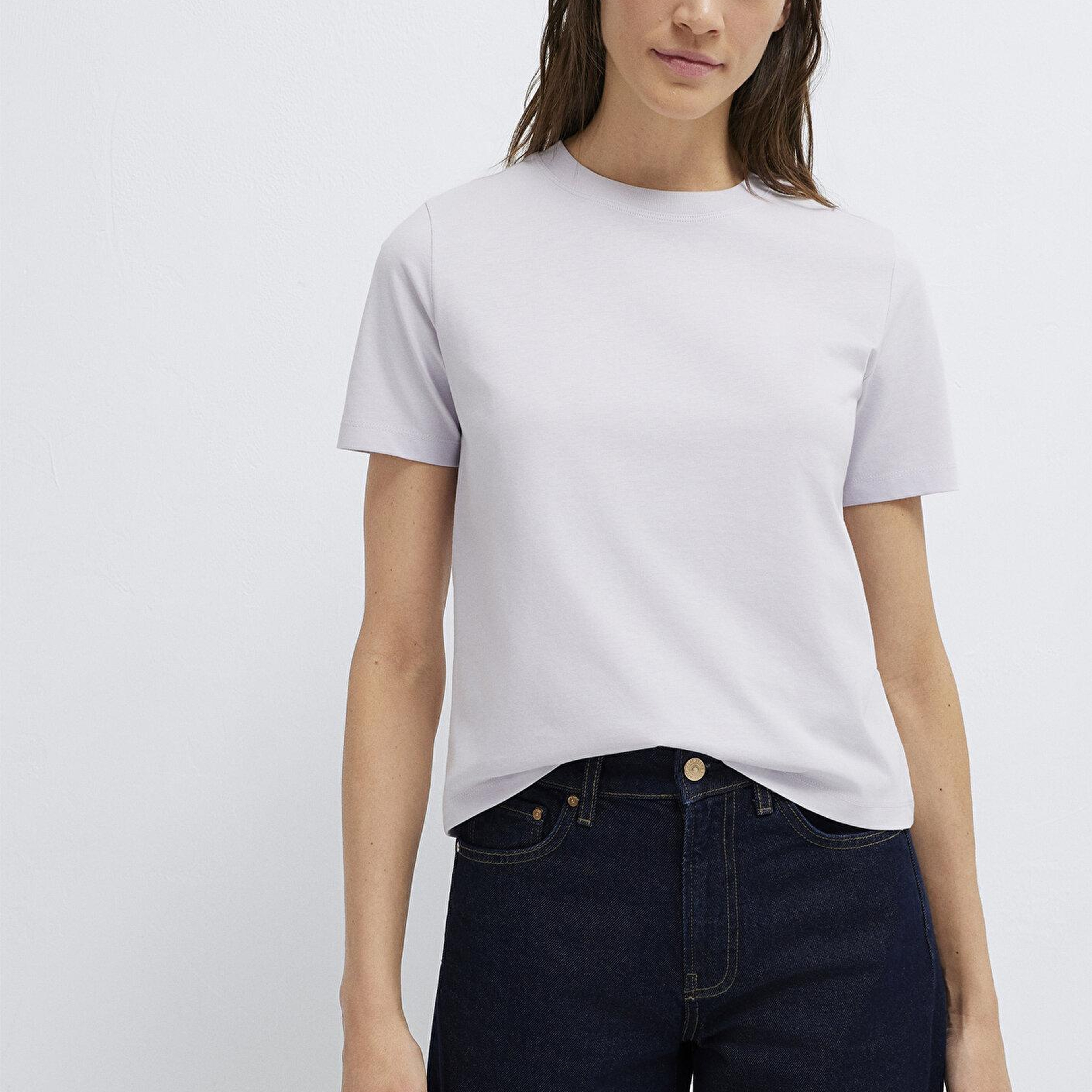 Mavi Mor Basic Tişört Semi Slim Fit / Yarı Dar Kesim 1613895-70521