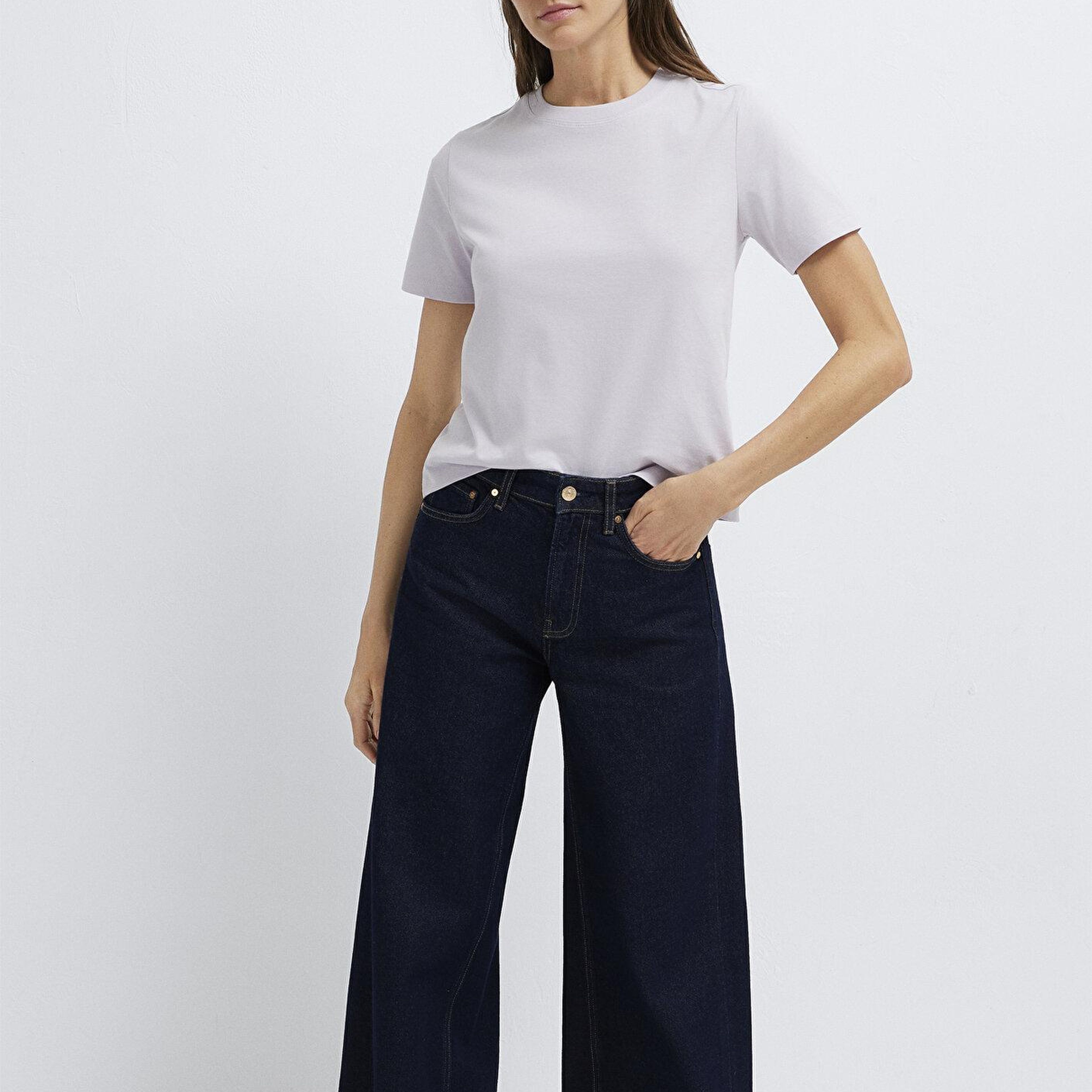 Mavi Mor Basic Tişört Semi Slim Fit / Yarı Dar Kesim 1613895-70521