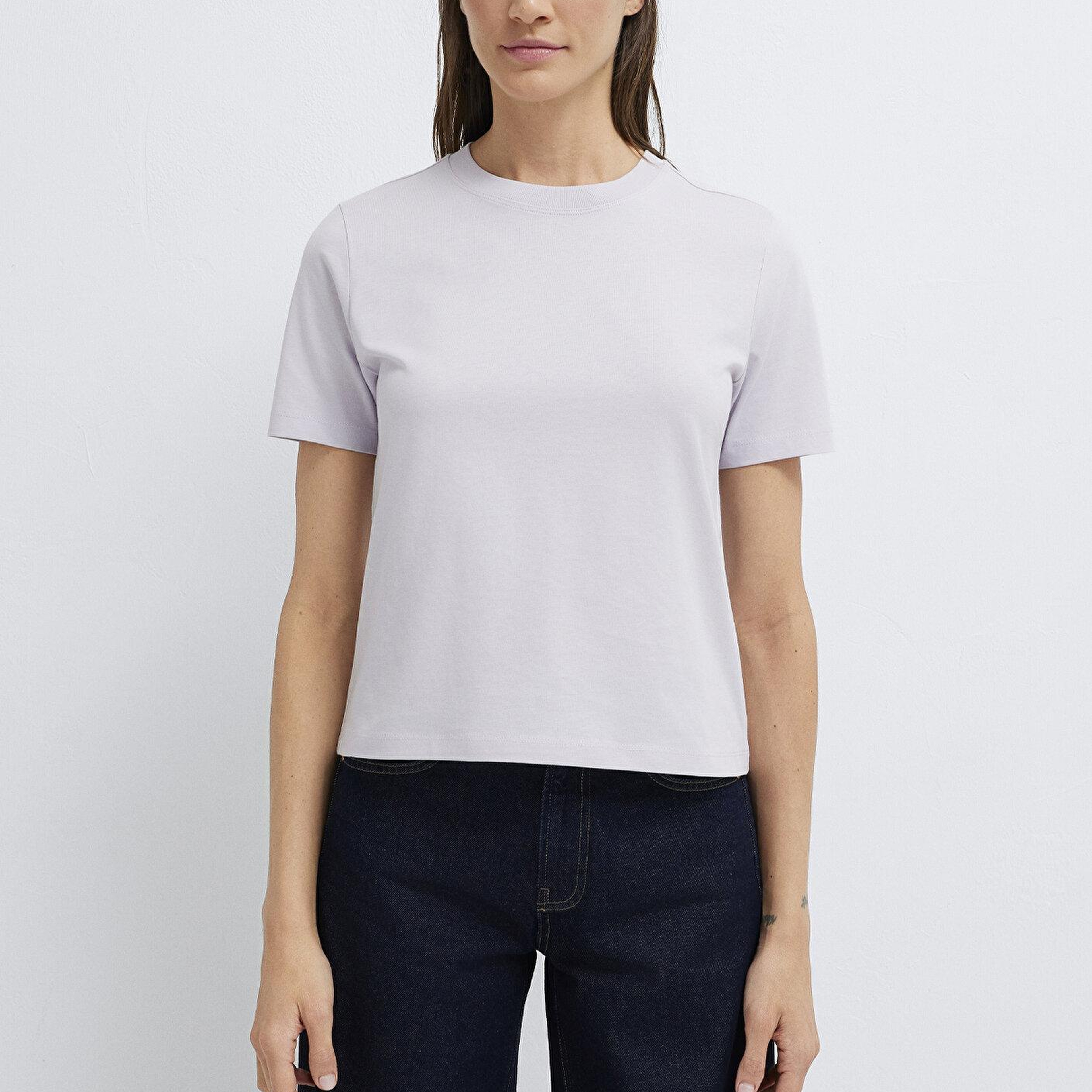 Mavi Mor Basic Tişört Semi Slim Fit / Yarı Dar Kesim 1613895-70521