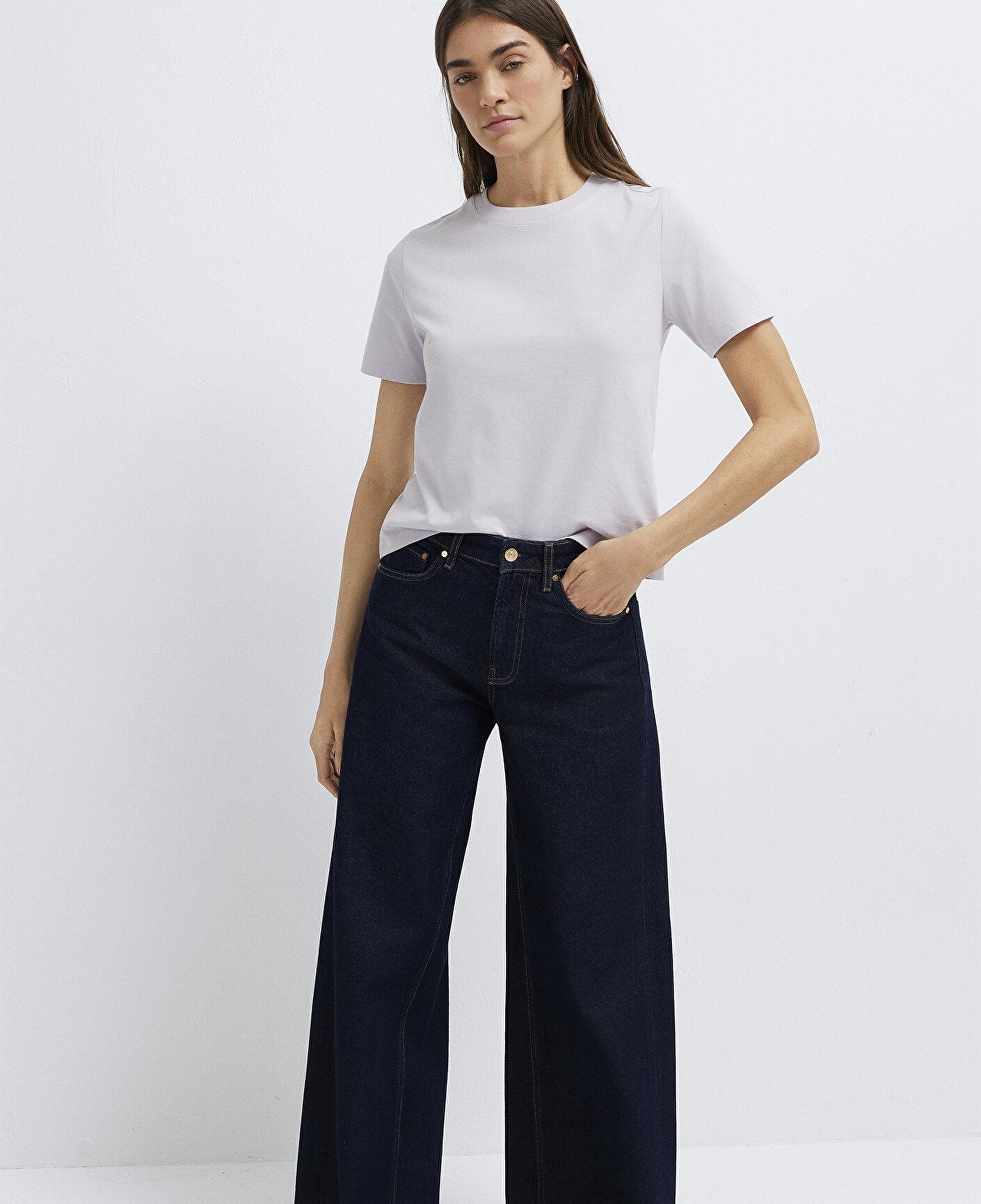 Mavi Mor Basic Tişört Semi Slim Fit / Yarı Dar Kesim 1613895-70521