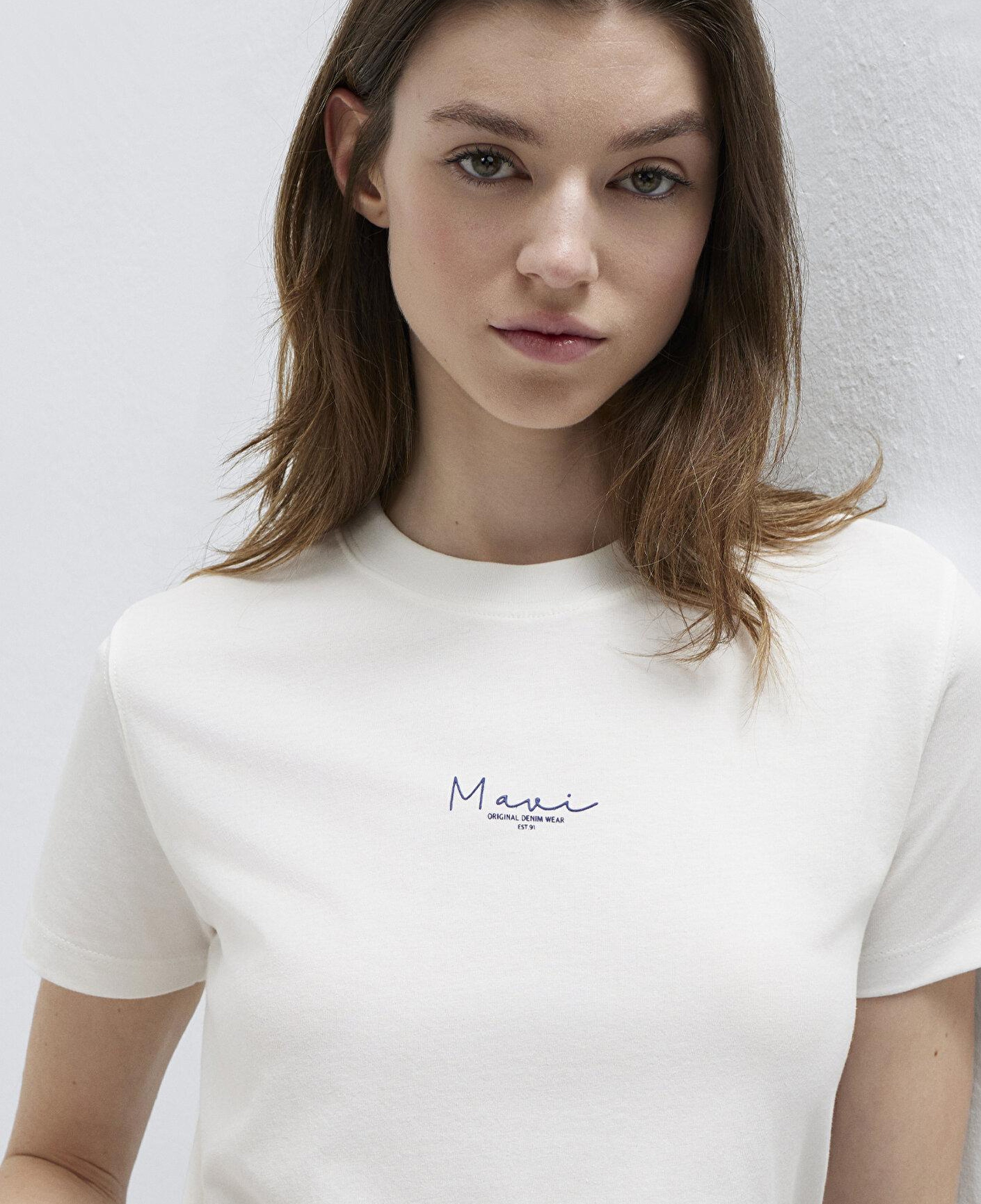 Mavi Mavi Baskılı Ekru Tişört Slim Fit / Dar Kesim 1613900-70057
