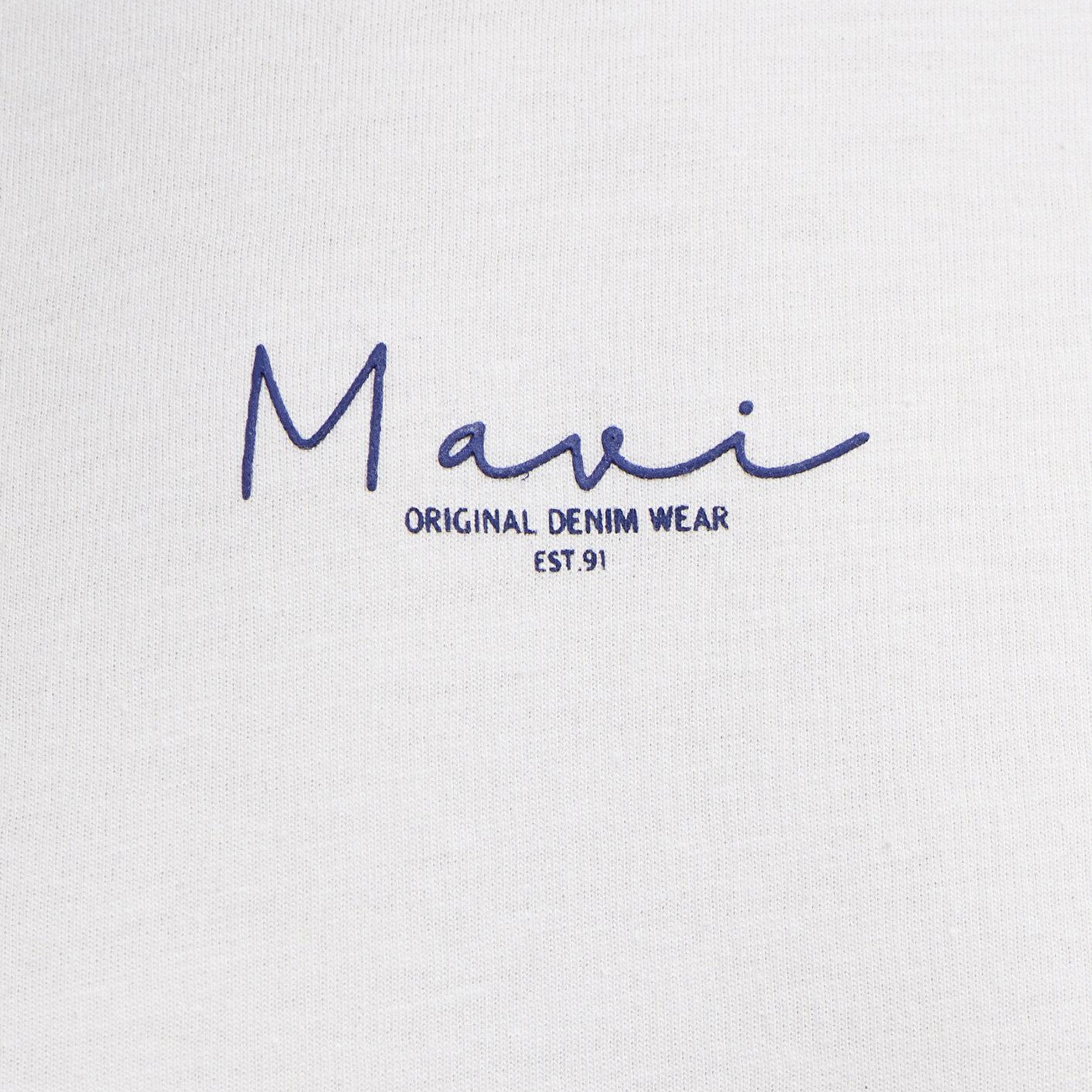 Mavi Mavi Baskılı Ekru Tişört Slim Fit / Dar Kesim 1613900-70057