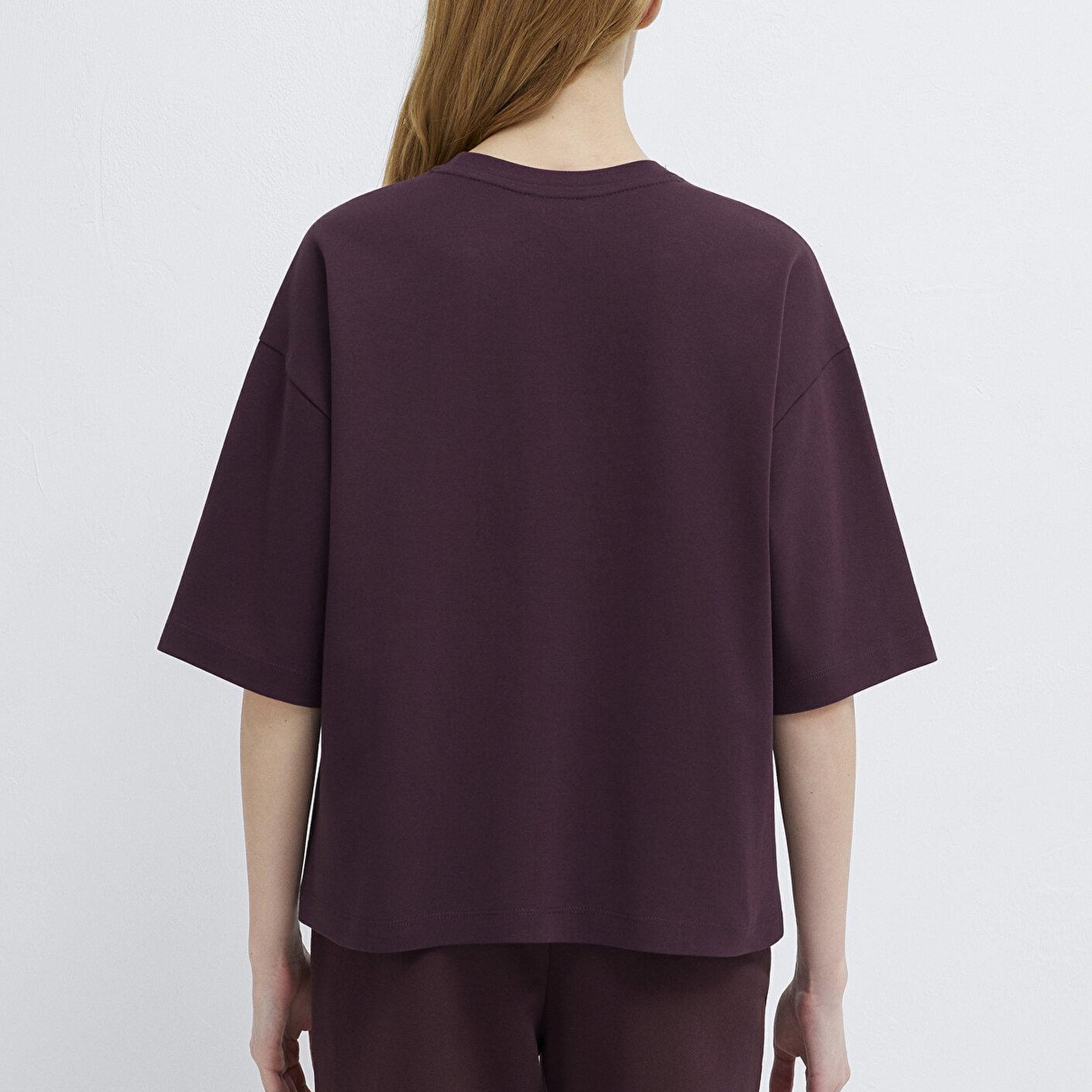Mavi California Baskılı Bordo Tişört Loose Fit / Bol Rahat Kesim 1613913-70223