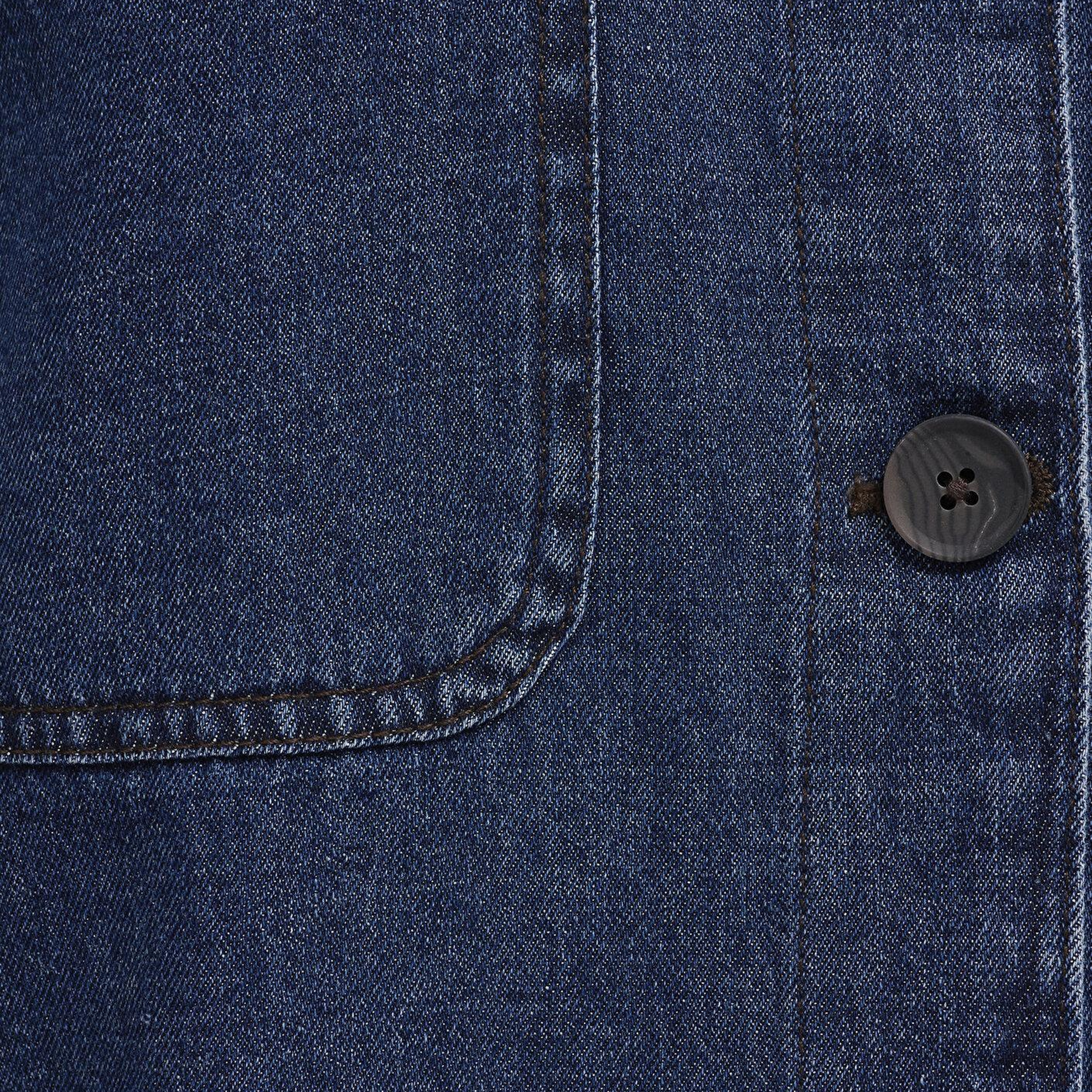 Mavi Yaka Detaylı Koyu Mavi Gömlek Loose Fit / Bol Rahat Kesim 1211536-91447