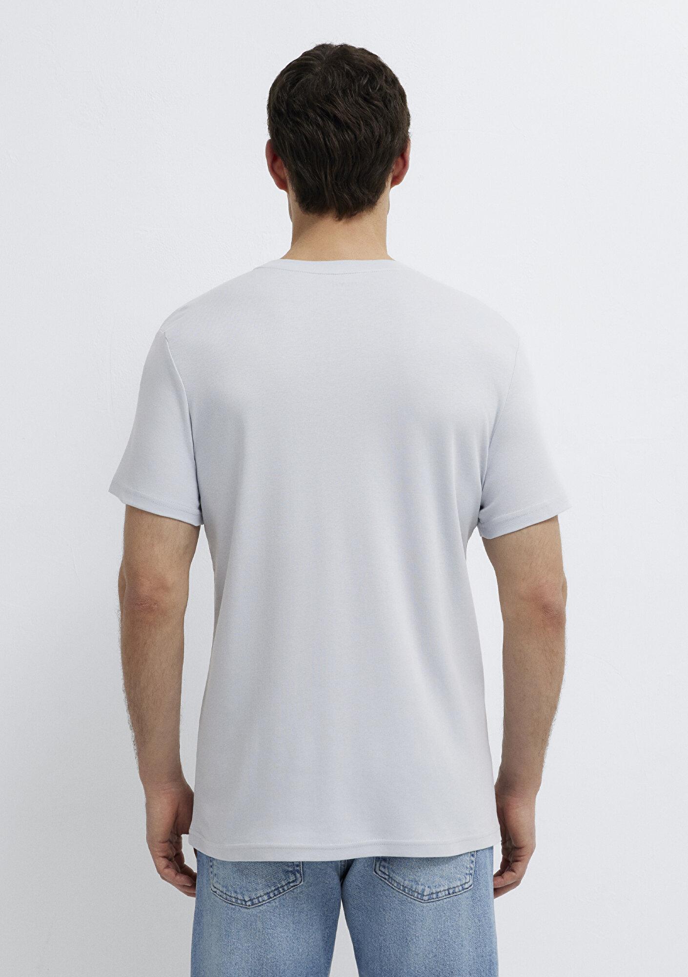 Mavi Mavi Logo Baskılı Mavi İnterlok Tişört Slim Fit / Dar Kesim 0610360-70799