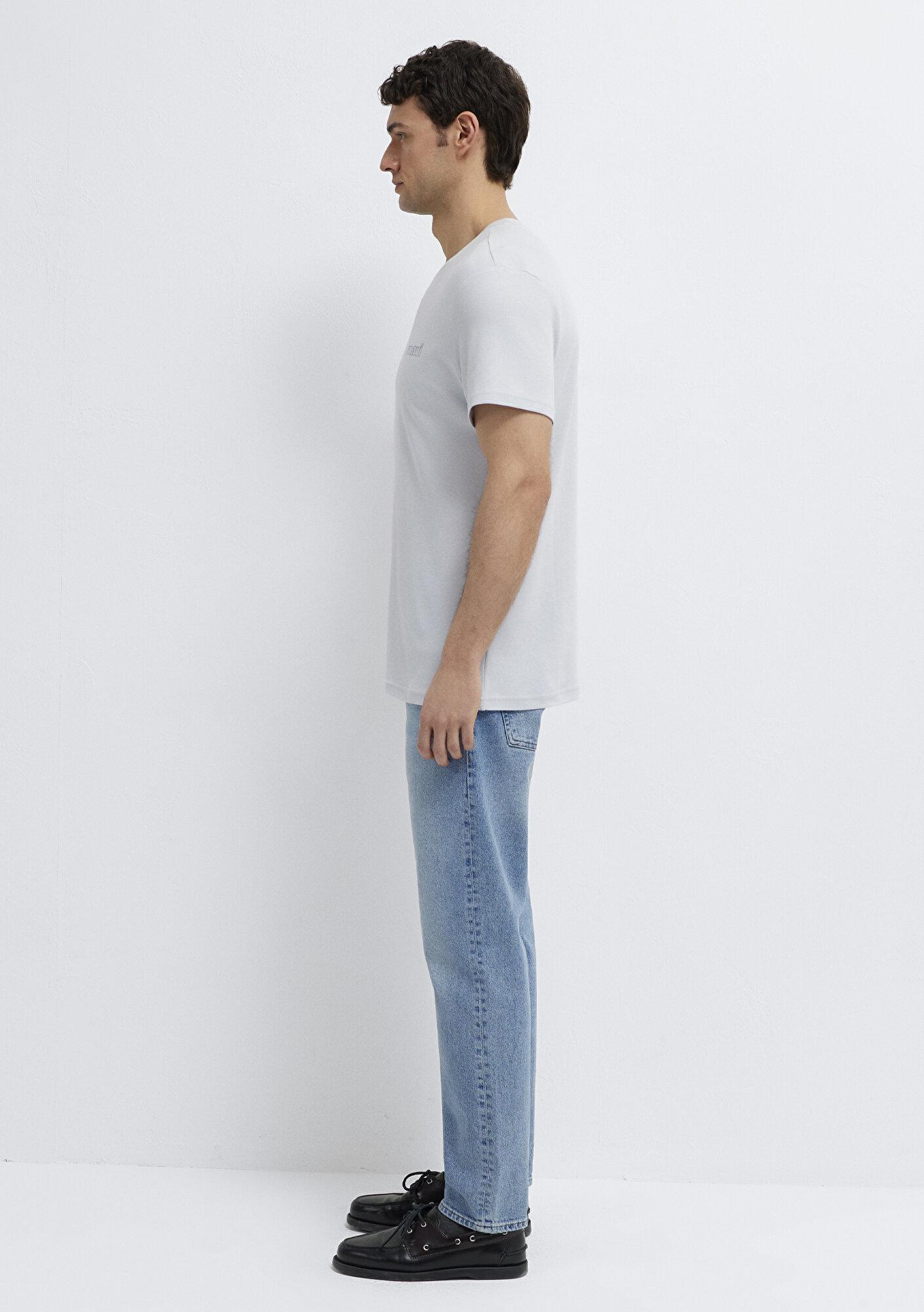 Mavi Mavi Logo Baskılı Mavi İnterlok Tişört Slim Fit / Dar Kesim 0610360-70799
