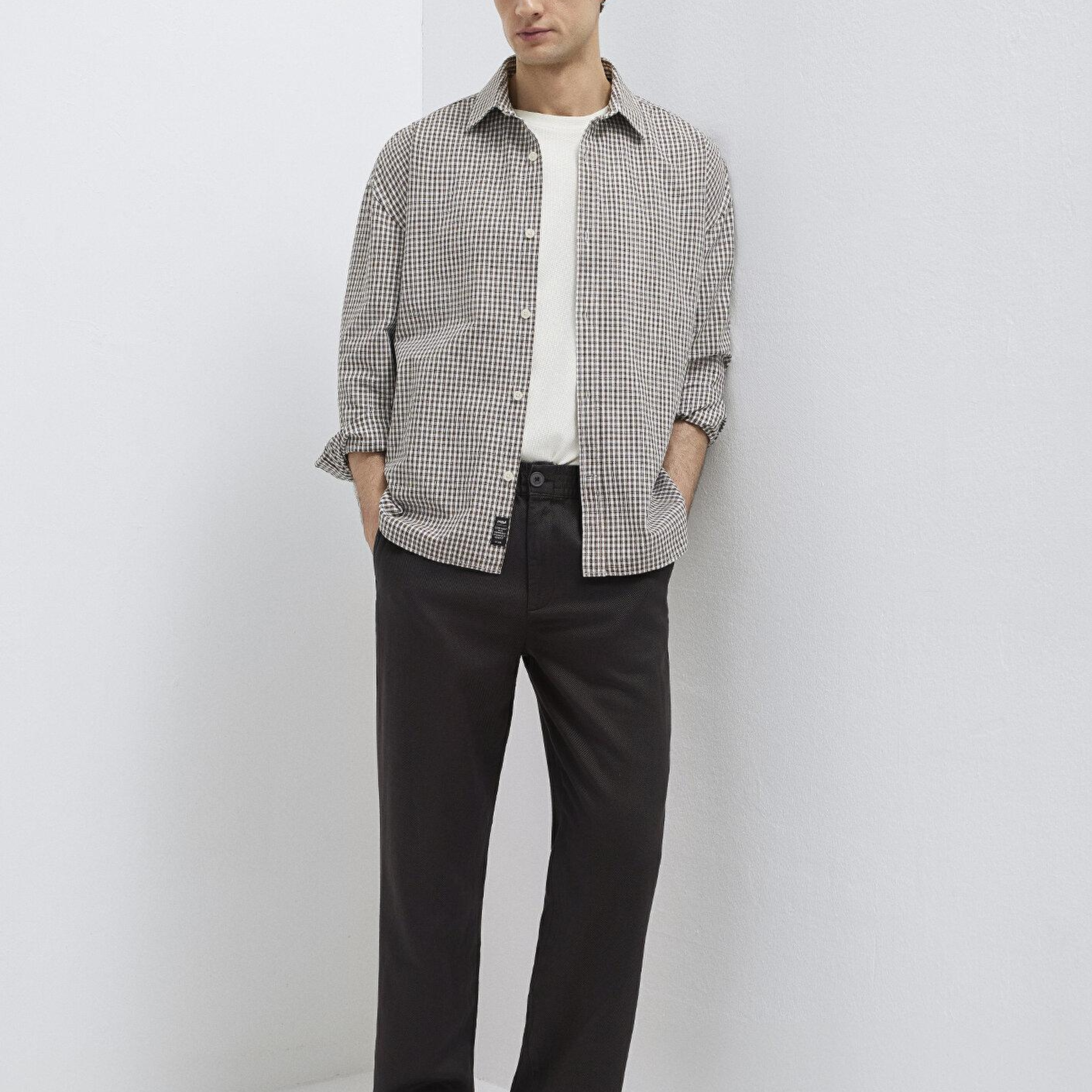 Mavi Beli Lastikli Kahverengi Pantolon 0010557-70219