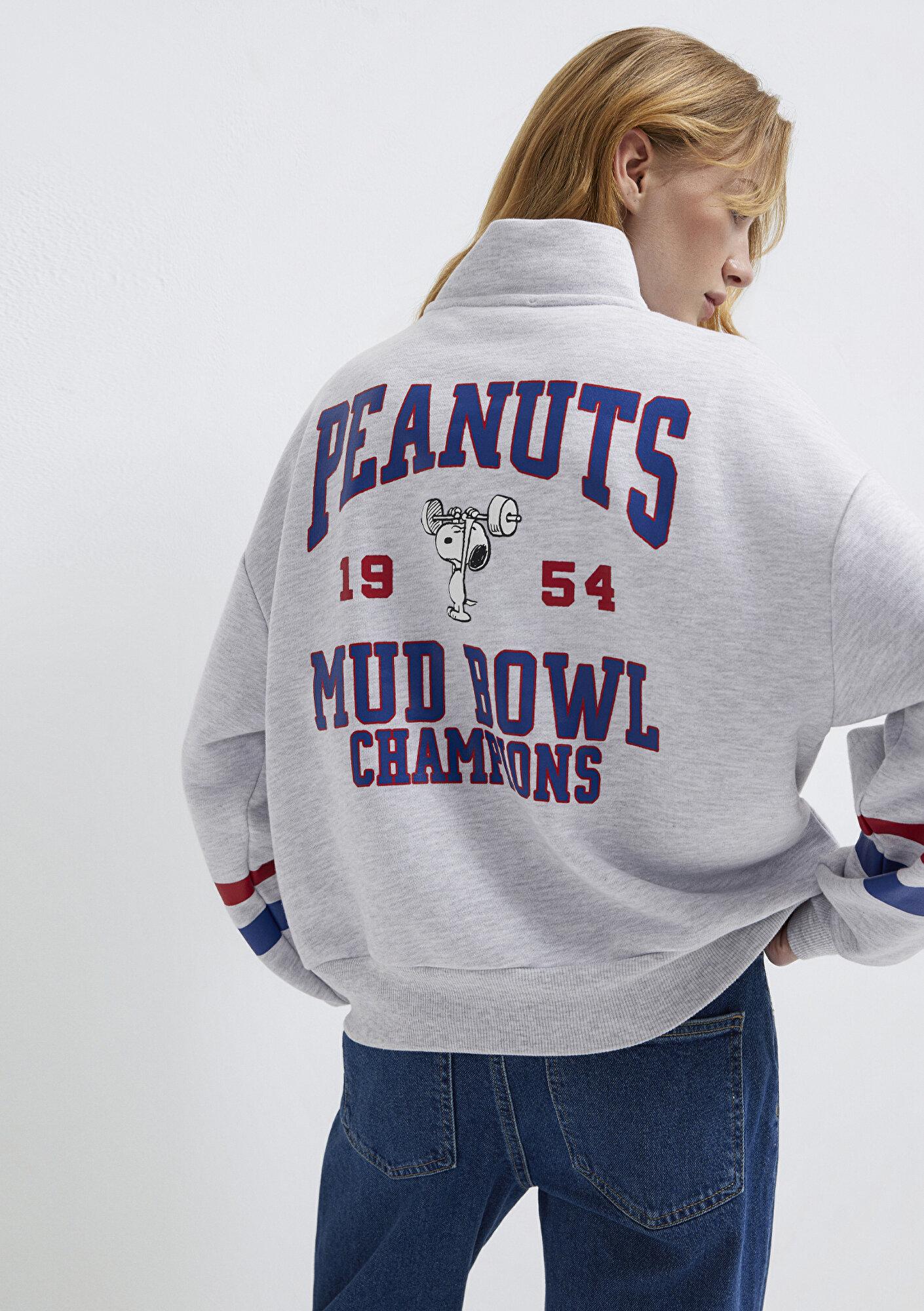 Mavi Peanuts Baskılı Gri Sweatshirt 1S10529-80196