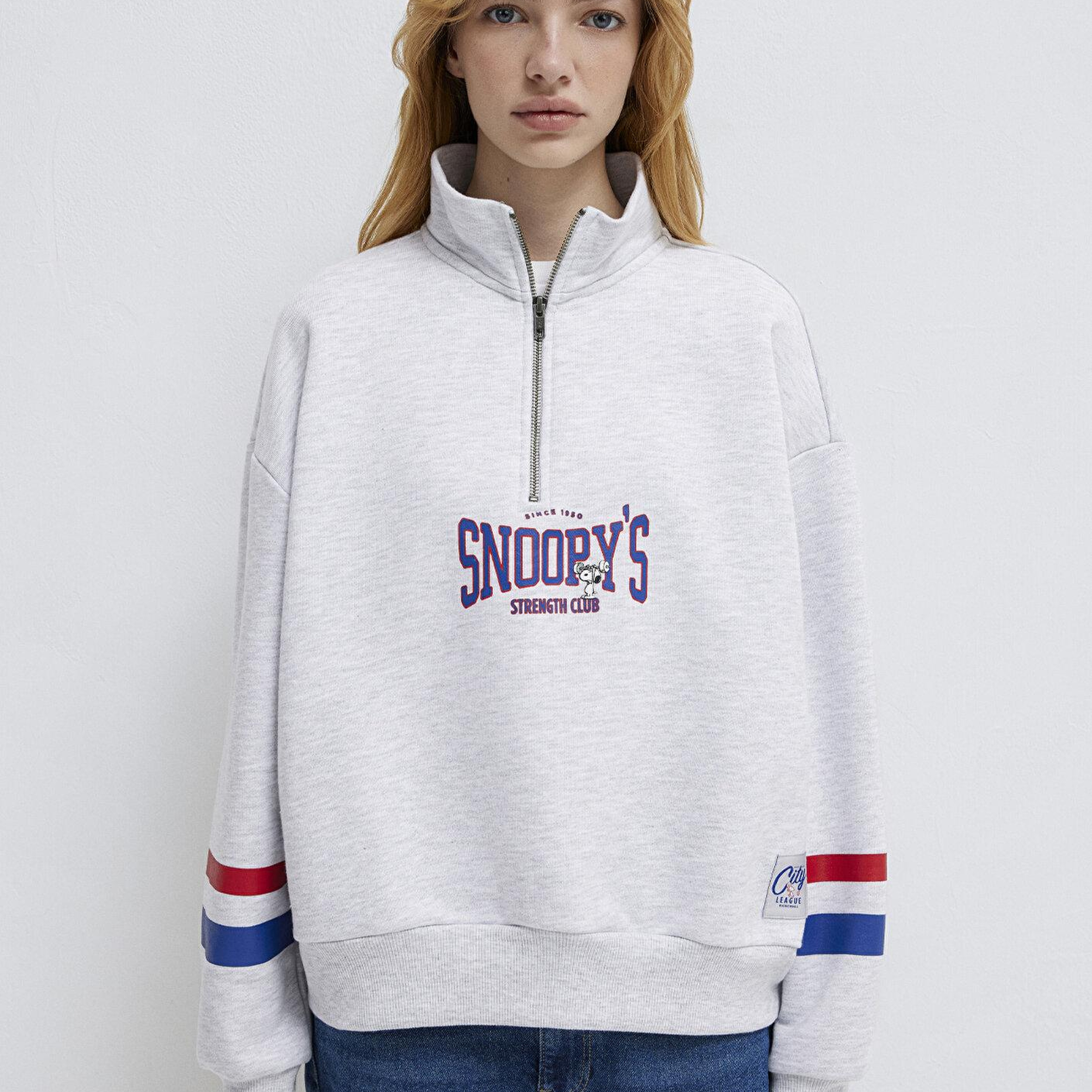 Mavi Peanuts Baskılı Gri Sweatshirt 1S10529-80196