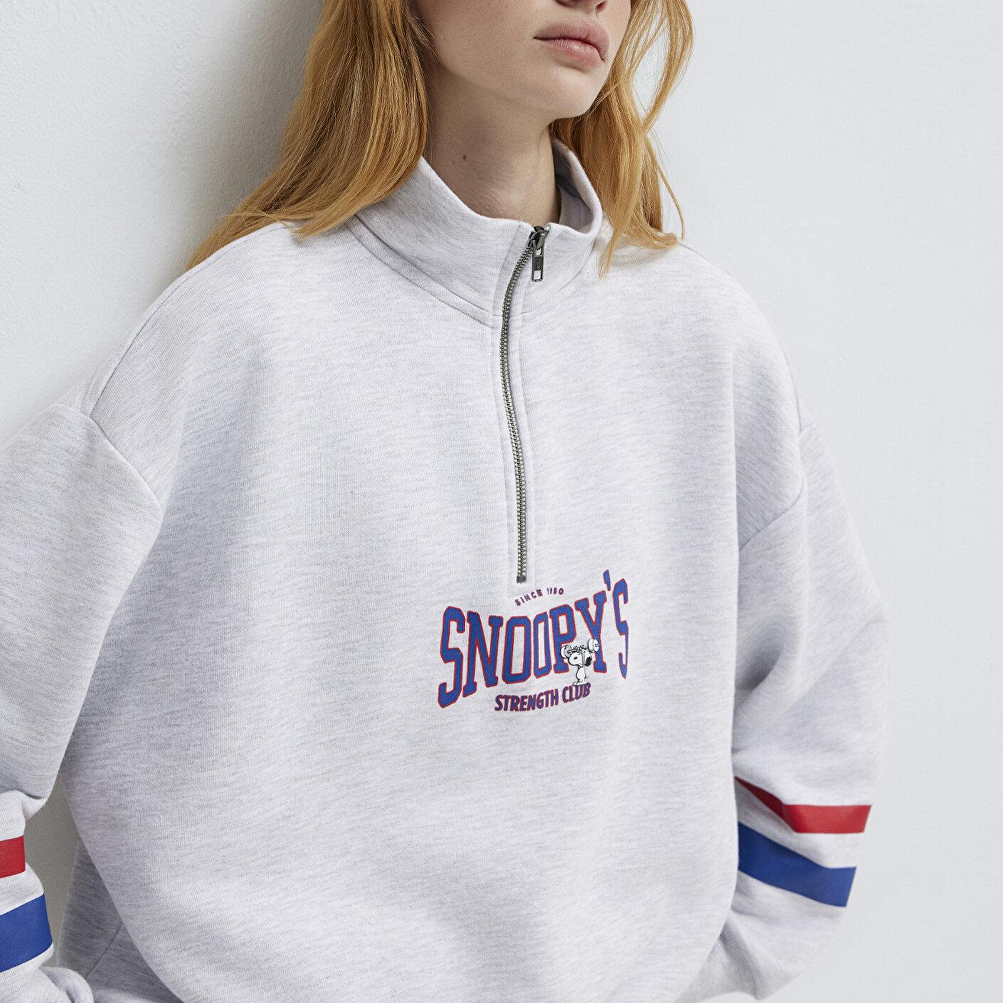 Mavi Peanuts Baskılı Gri Sweatshirt 1S10529-80196