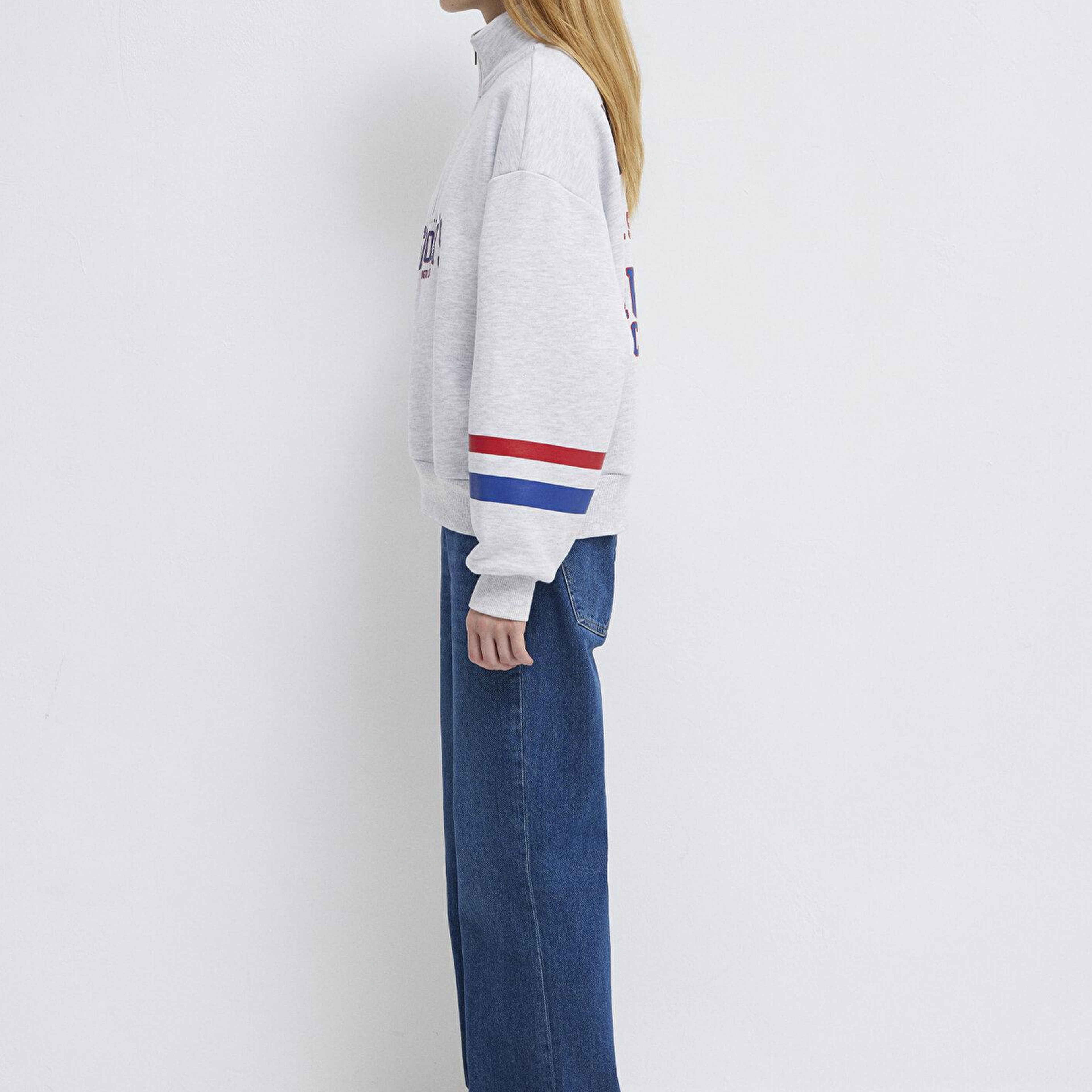 Mavi Peanuts Baskılı Gri Sweatshirt 1S10529-80196