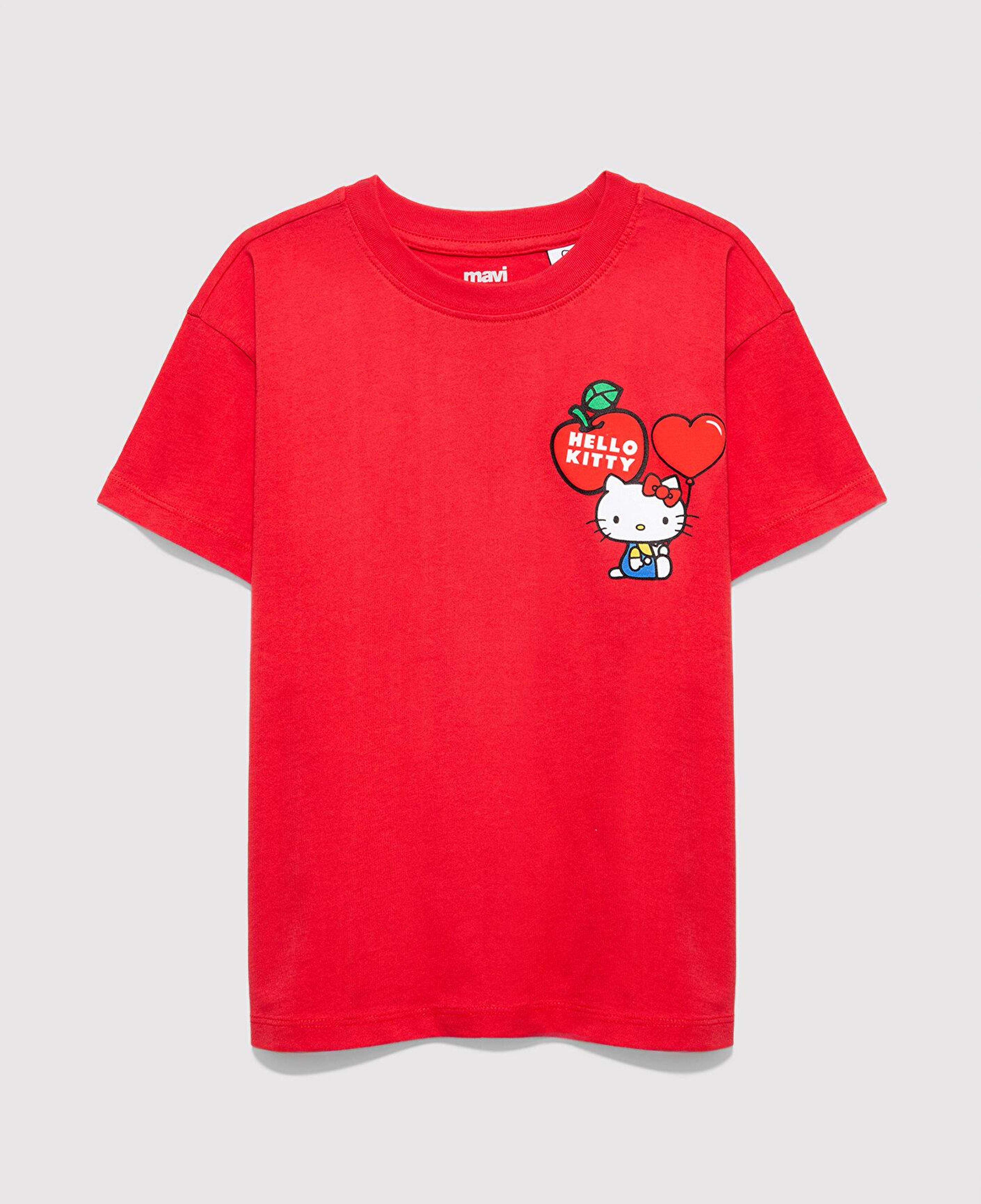 Mavi Hello Kitty Baskılı Kırmızı Tişört Loose Fit / Bol Rahat Kesim 7610429-70478