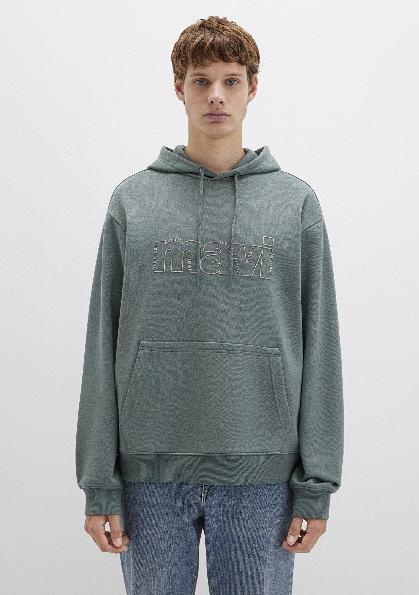 Mavi Mavi Logo Baskılı Yeşil Sweatshirt 0S10196-71577