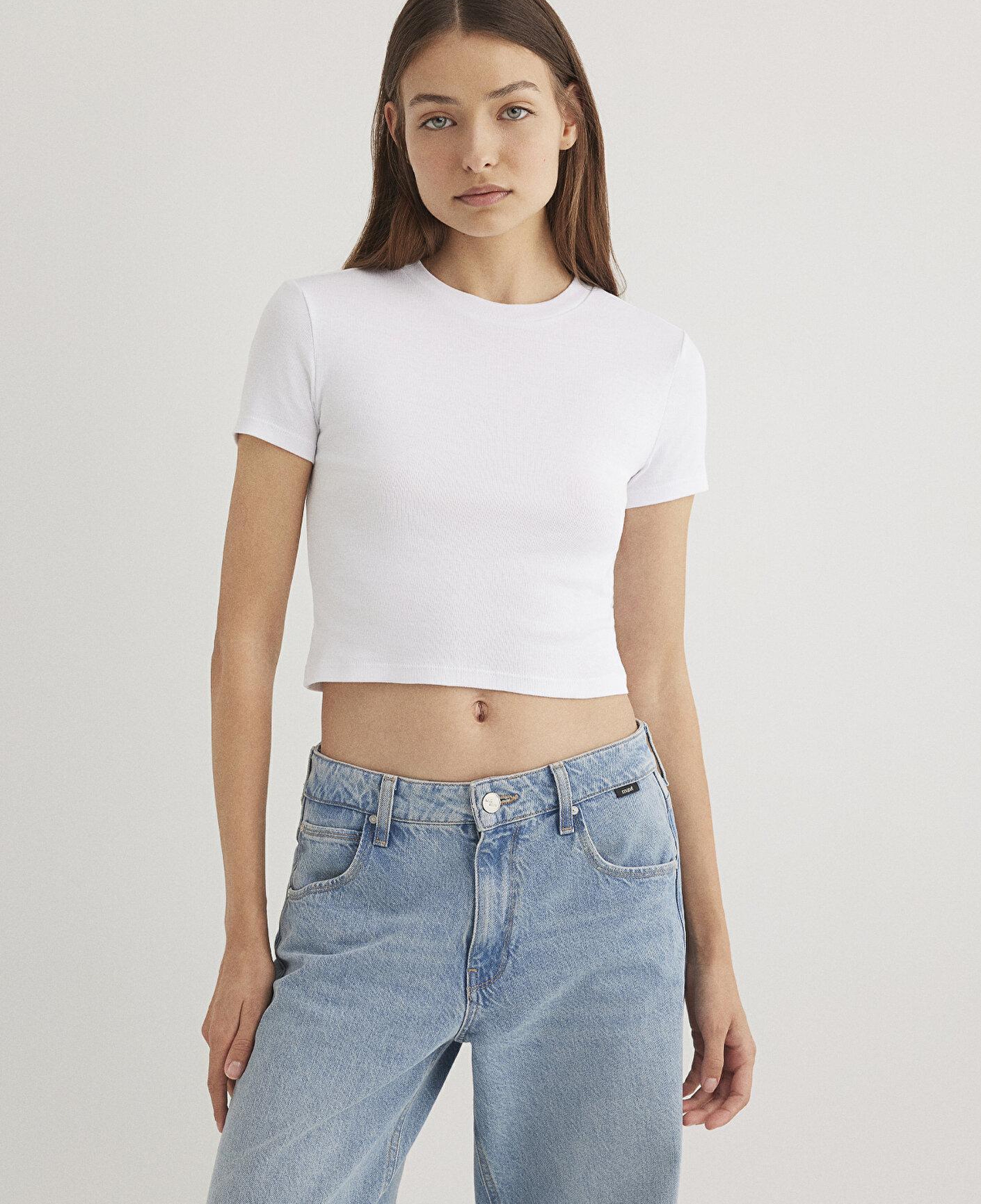 Mavi 2li Kadın Crop Basic Tişört Crop / Kısa Kesim 1613028-900