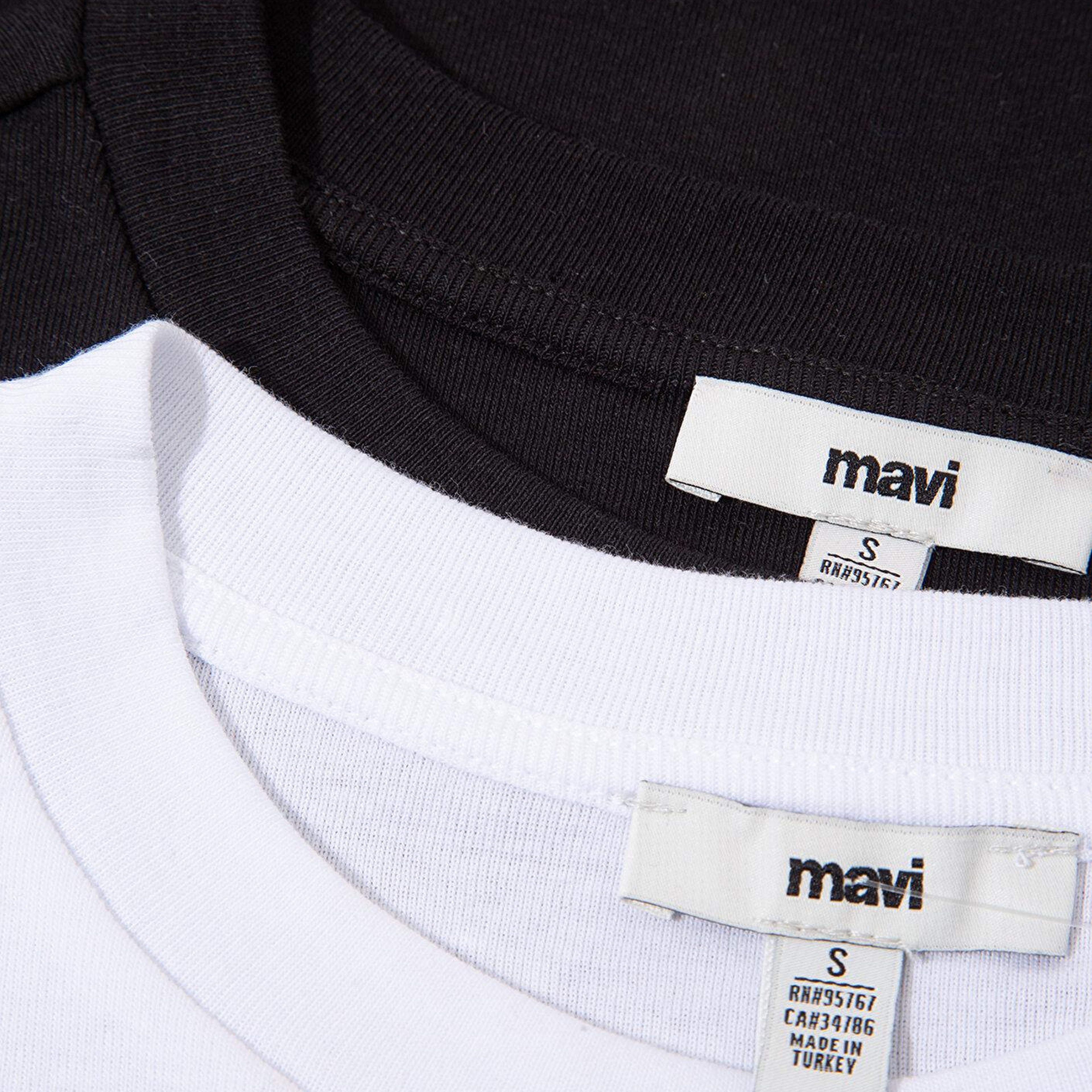Mavi 2li Kadın Crop Basic Tişört Crop / Kısa Kesim 1613028-900