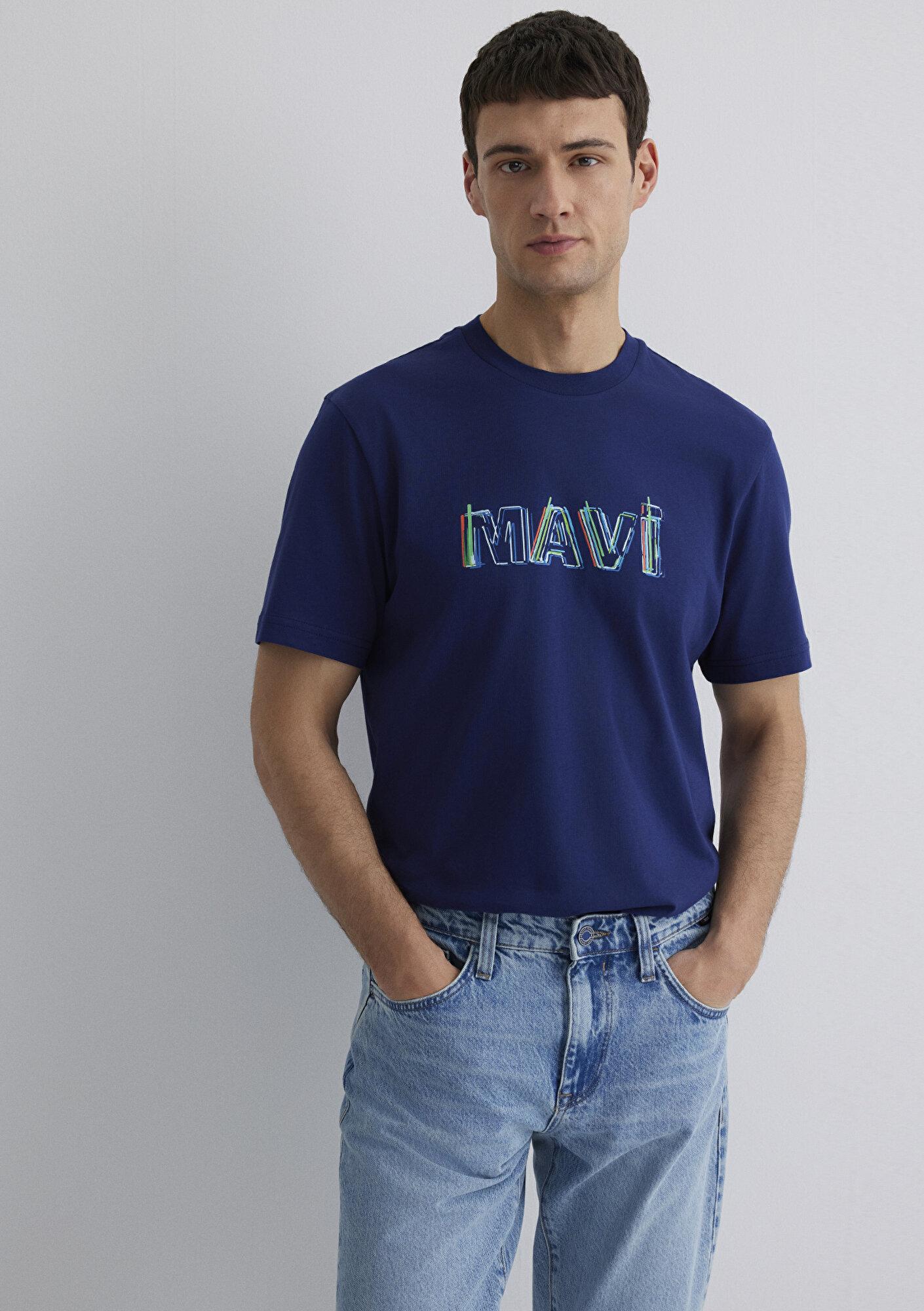 Mavi Mavi Baskılı Lacivert Tişört Regular Fit / Normal Kesim 0612587-70496