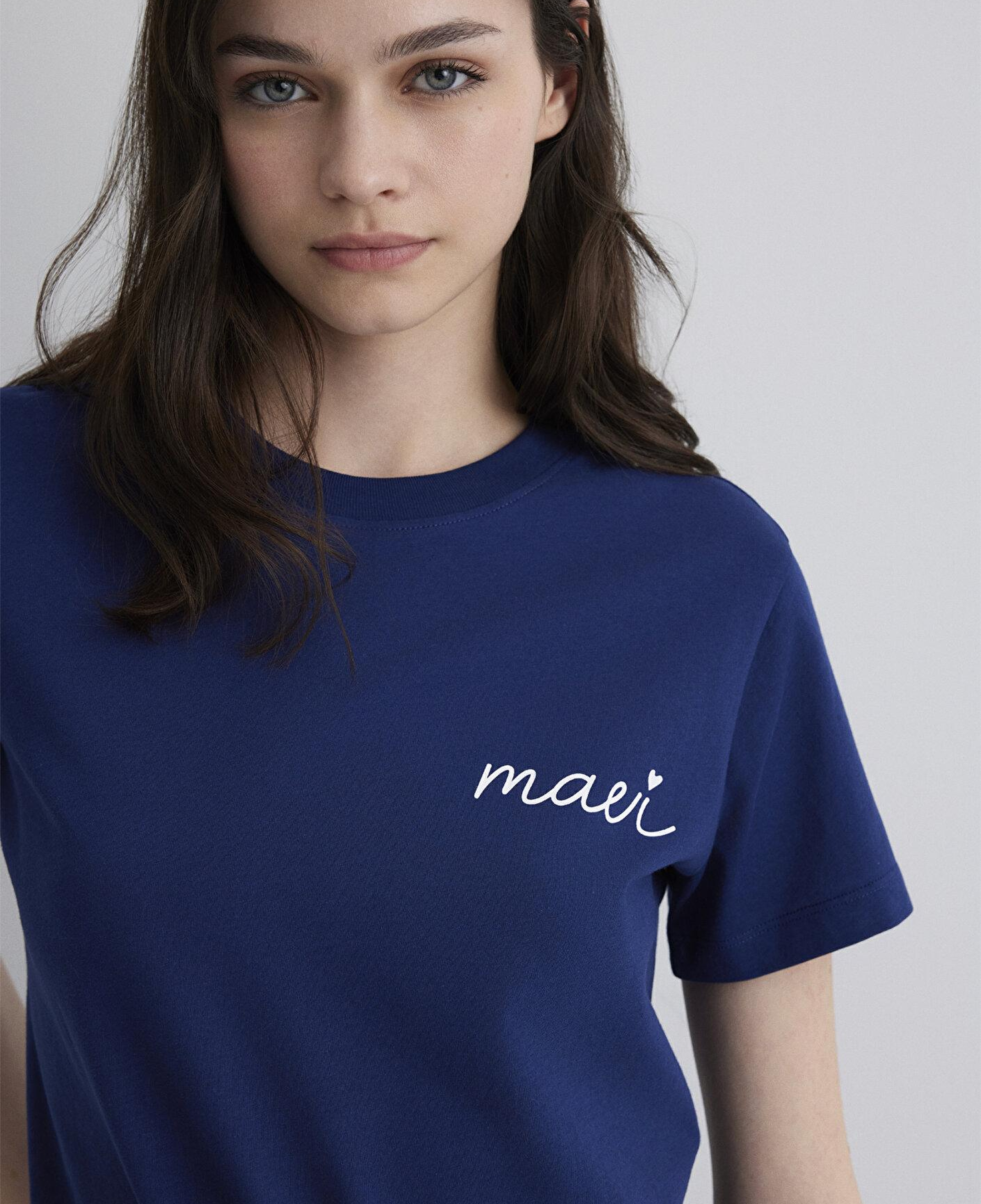 Mavi Mavi Logo Baskılı Lacivert Tişört Semi Slim Fit / Yarı Dar Kesim 1612962-70722