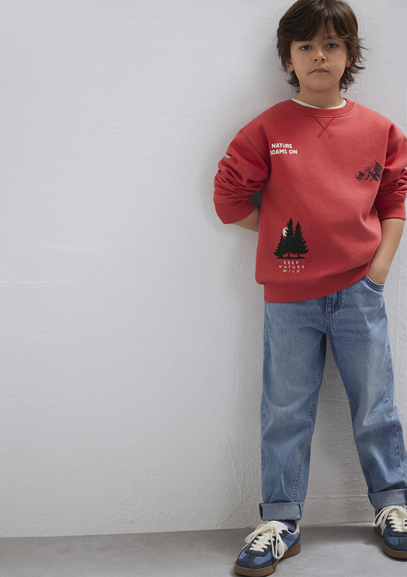 Mavi Nature Roams On Baskılı Turuncu Sweatshirt 6S10148-71079