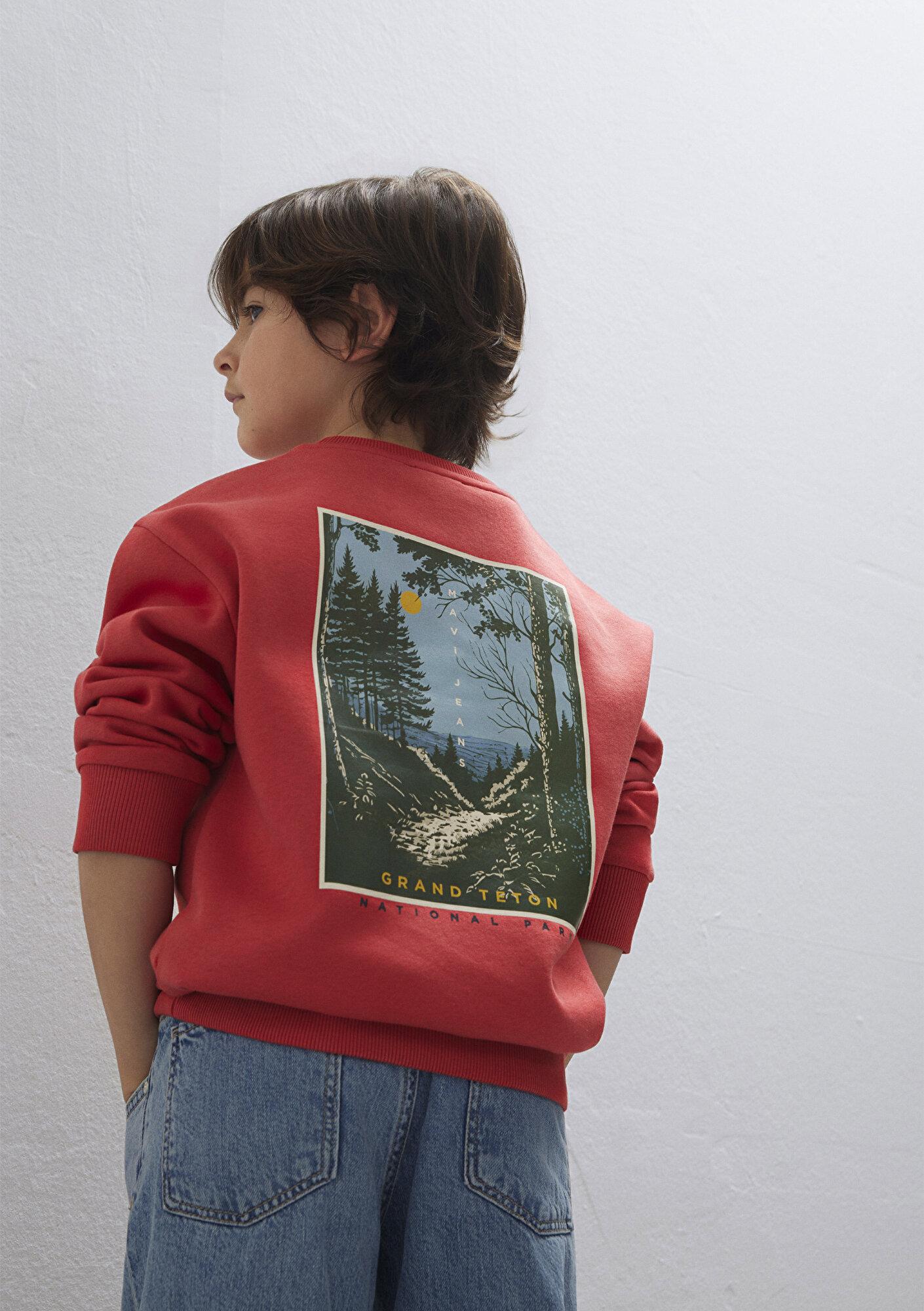 Mavi Nature Roams On Baskılı Turuncu Sweatshirt 6S10148-71079