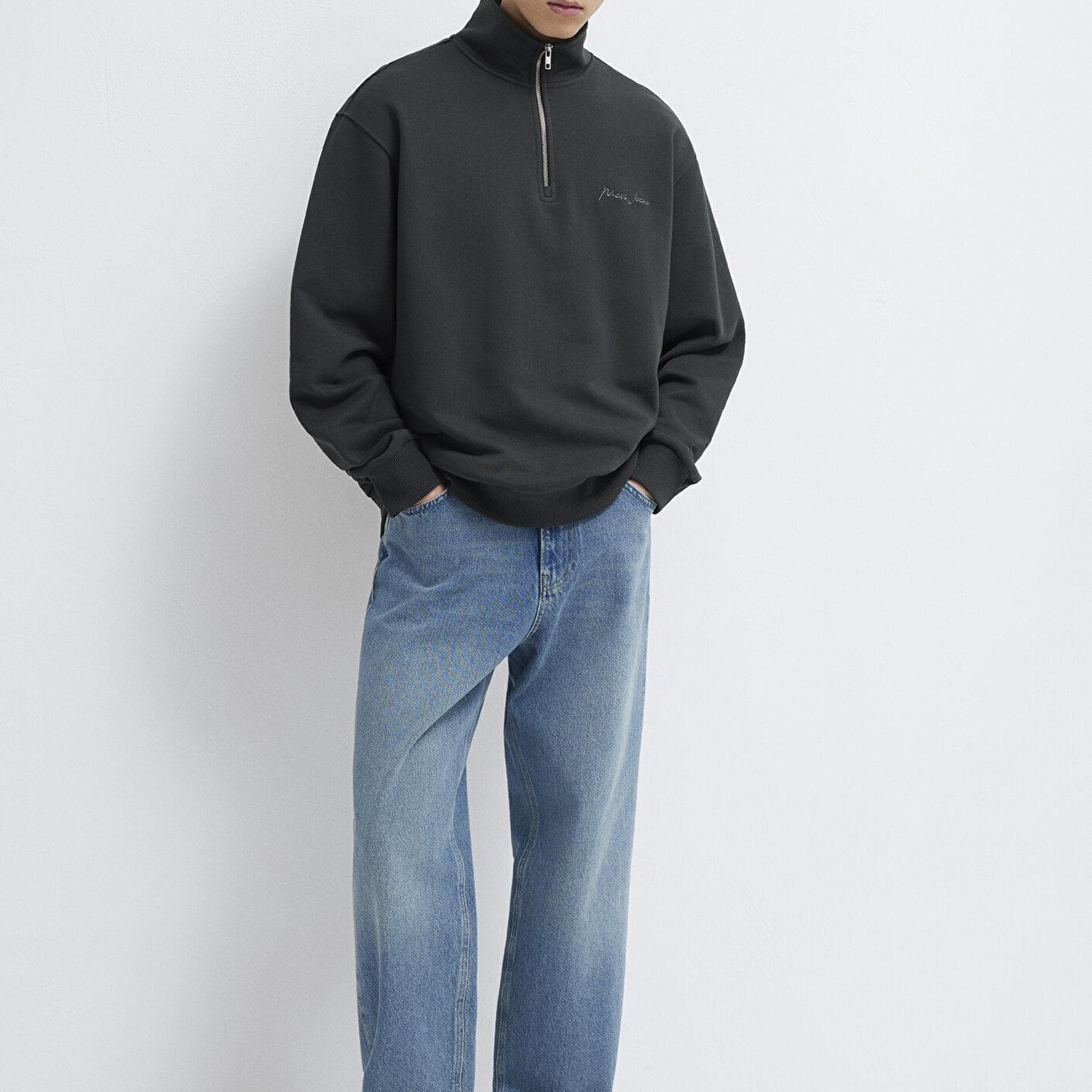 Mavi Mavi Jeans Yarı Fermuarlı Antrasit  Sweatshirt 0S10555-70092