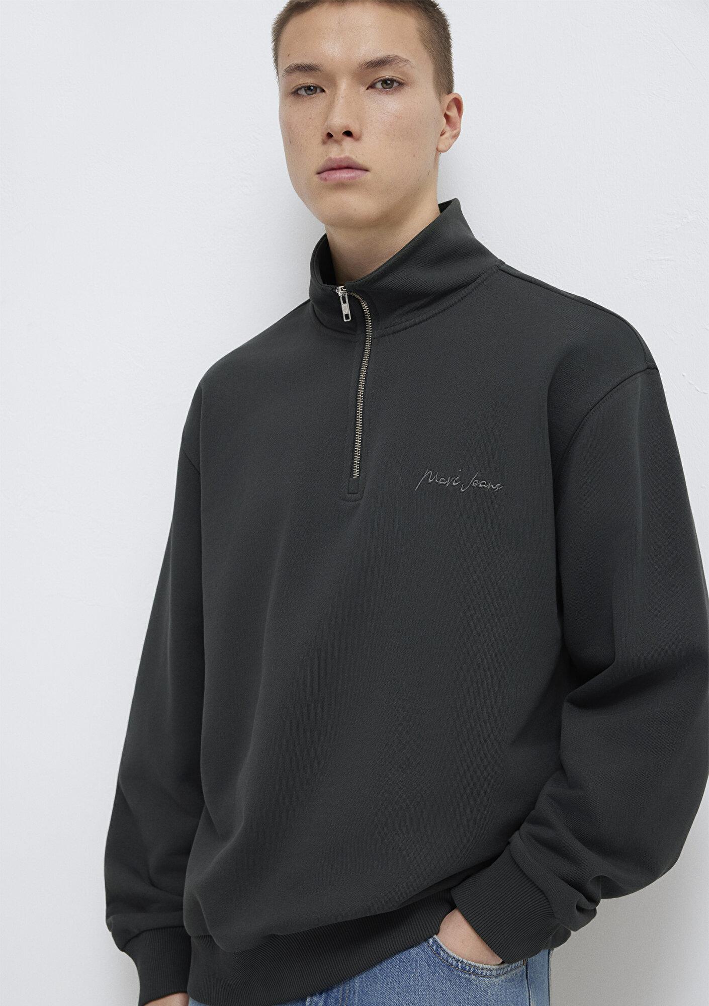 Mavi Mavi Jeans Yarı Fermuarlı Antrasit  Sweatshirt 0S10555-70092