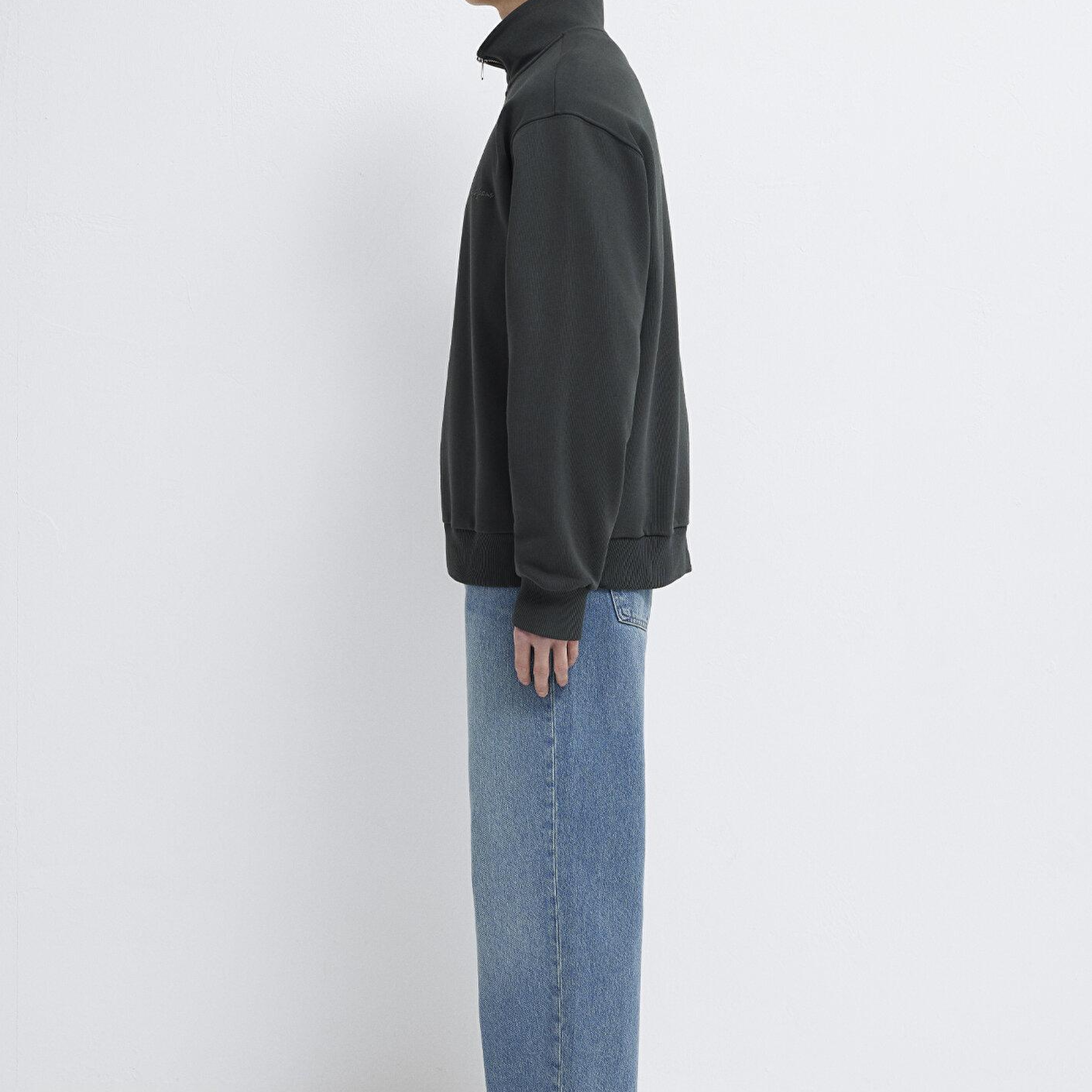 Mavi Mavi Jeans Yarı Fermuarlı Antrasit  Sweatshirt 0S10555-70092