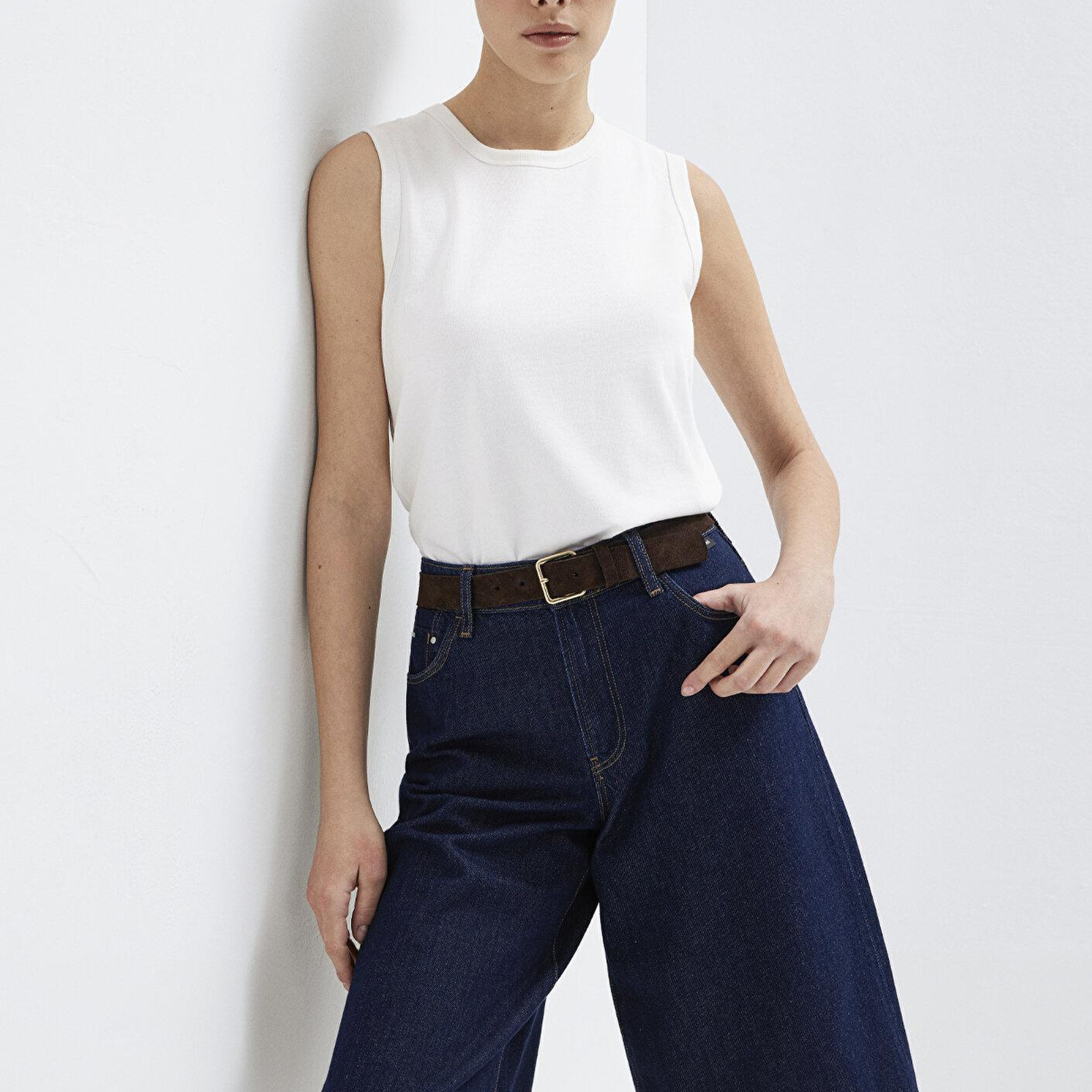 Mavi Beyaz Basic Atlet Slim Fit / Dar Kesim 1614066-70057
