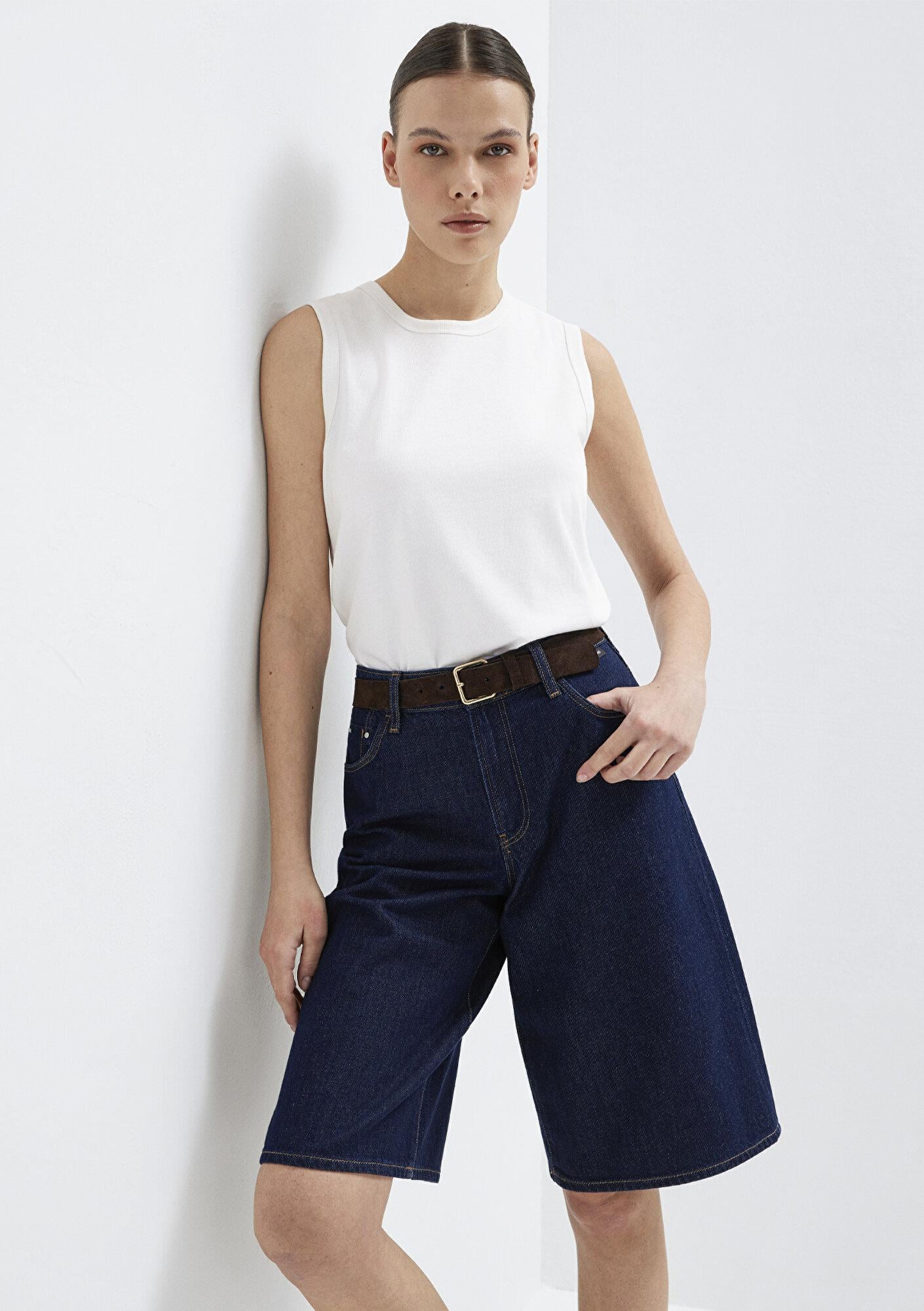 Mavi Beyaz Basic Atlet Slim Fit / Dar Kesim 1614066-70057