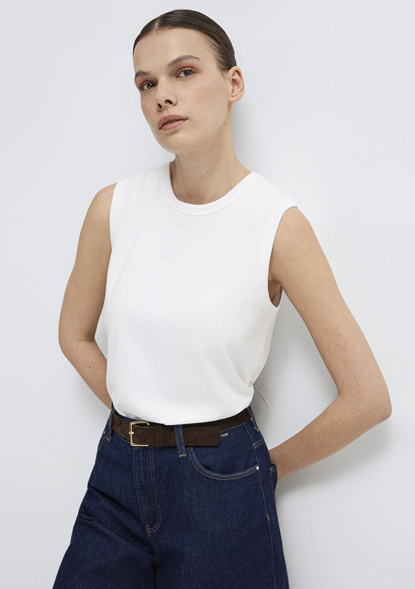 Mavi Beyaz Basic Atlet Slim Fit / Dar Kesim 1614066-70057