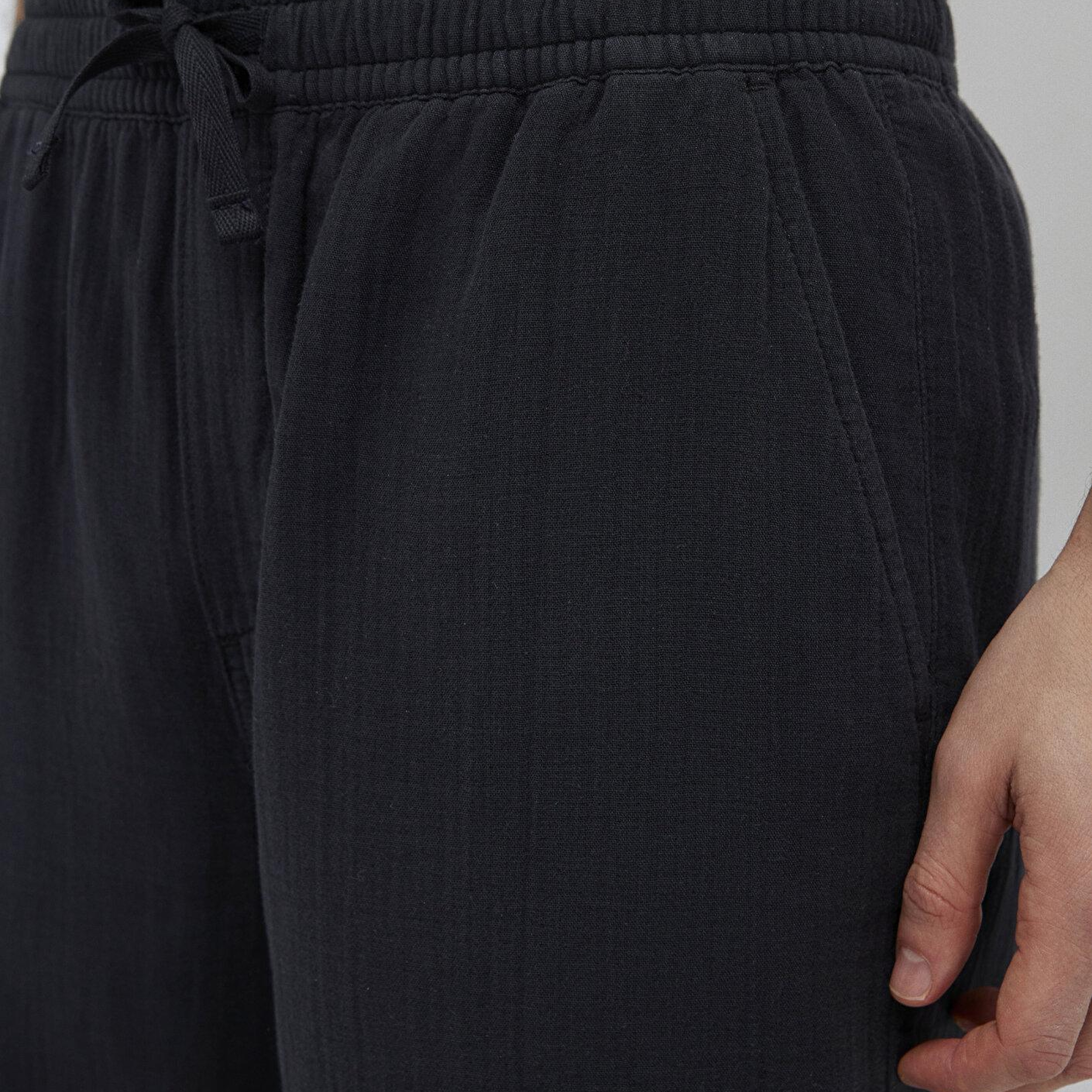 Mavi Beli Lastikli Siyah Pantolon 0010596-71379