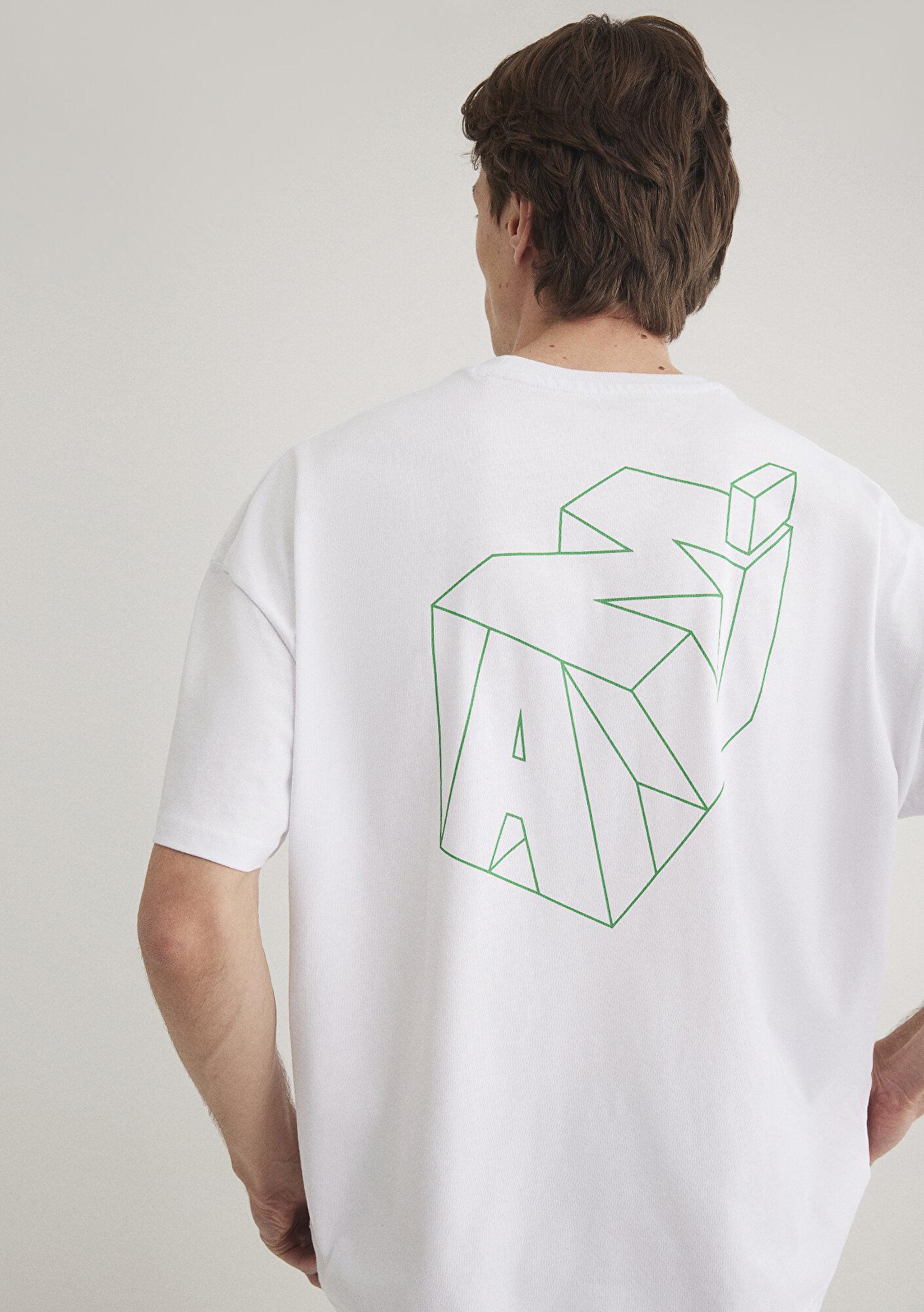 Mavi Mavi Logo Sırt Baskılı Beyaz Tişört Oversize / Geniş Kesim 0610320-602