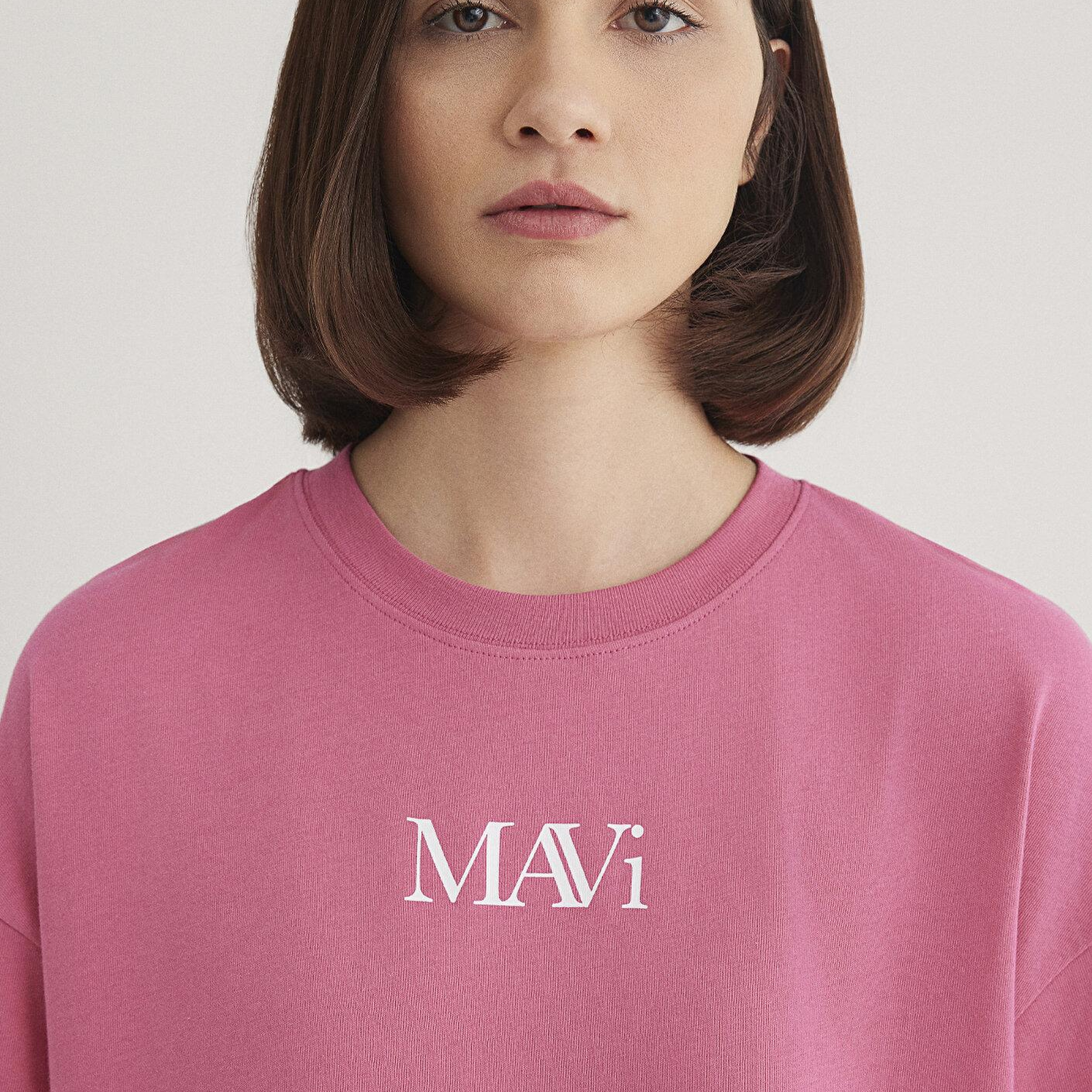 Mavi Mavi Logo Baskılı Pembe Tişört Oversize / Geniş Kesim 1611593-84680