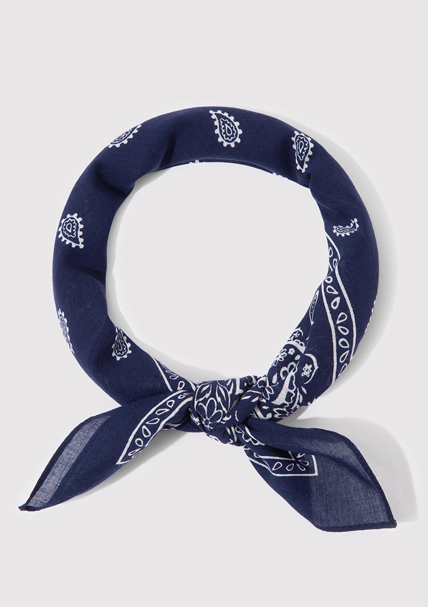 Mavi Baskılı Lacivert Bandana 1911810-70491