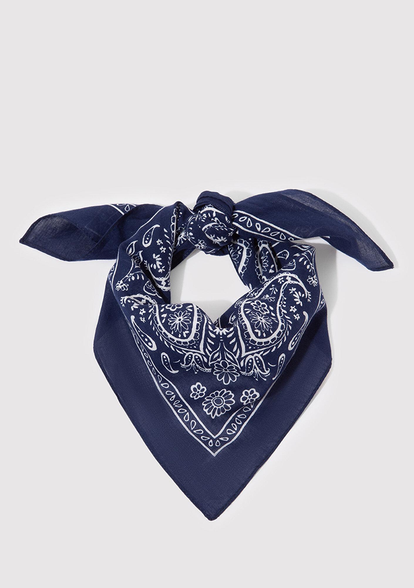 Mavi Baskılı Lacivert Bandana 1911810-70491