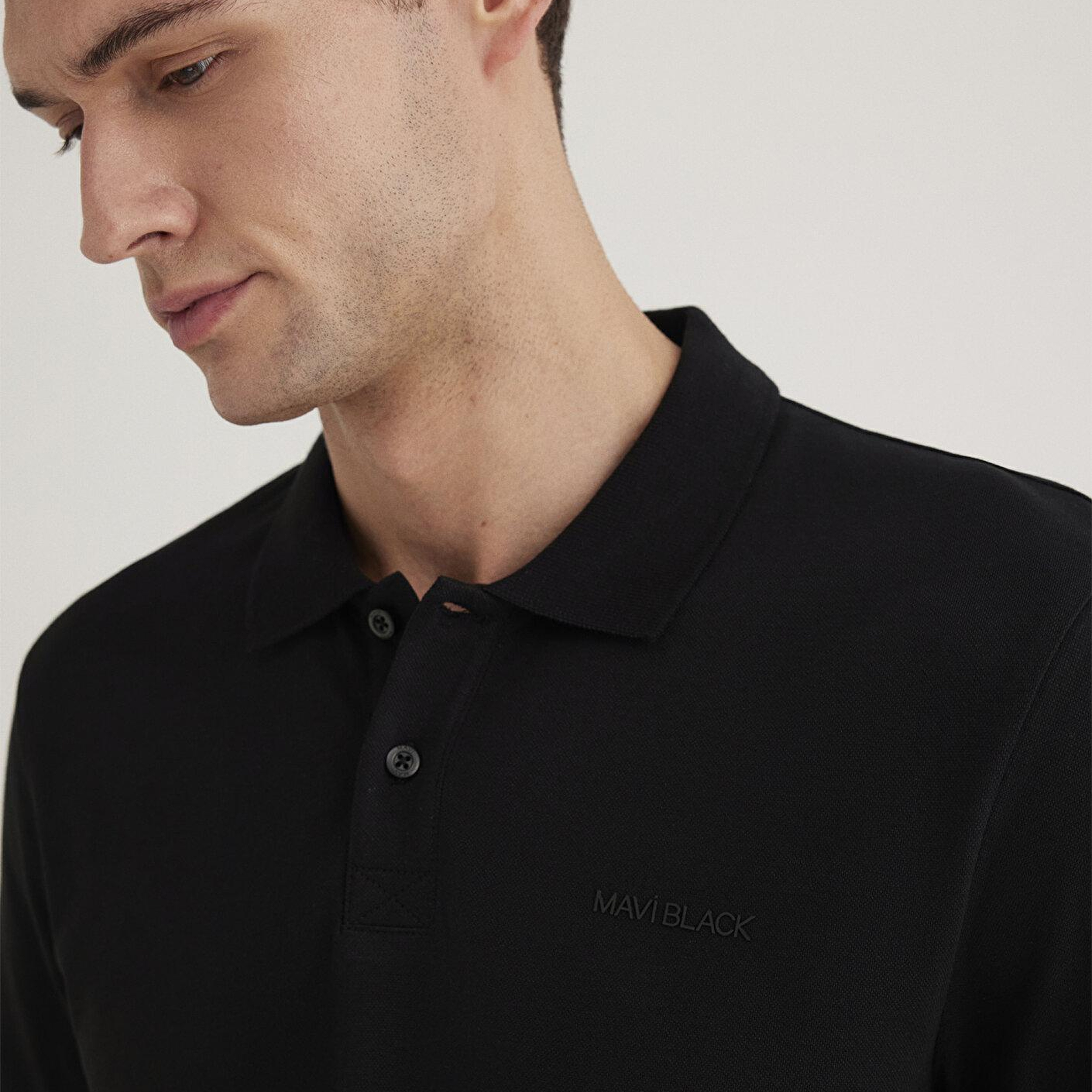 Mavi Siyah (TENCEL™) Liyosel Karışımlı Polo Tişört Regular Fit / Normal Kesim 0611837-900