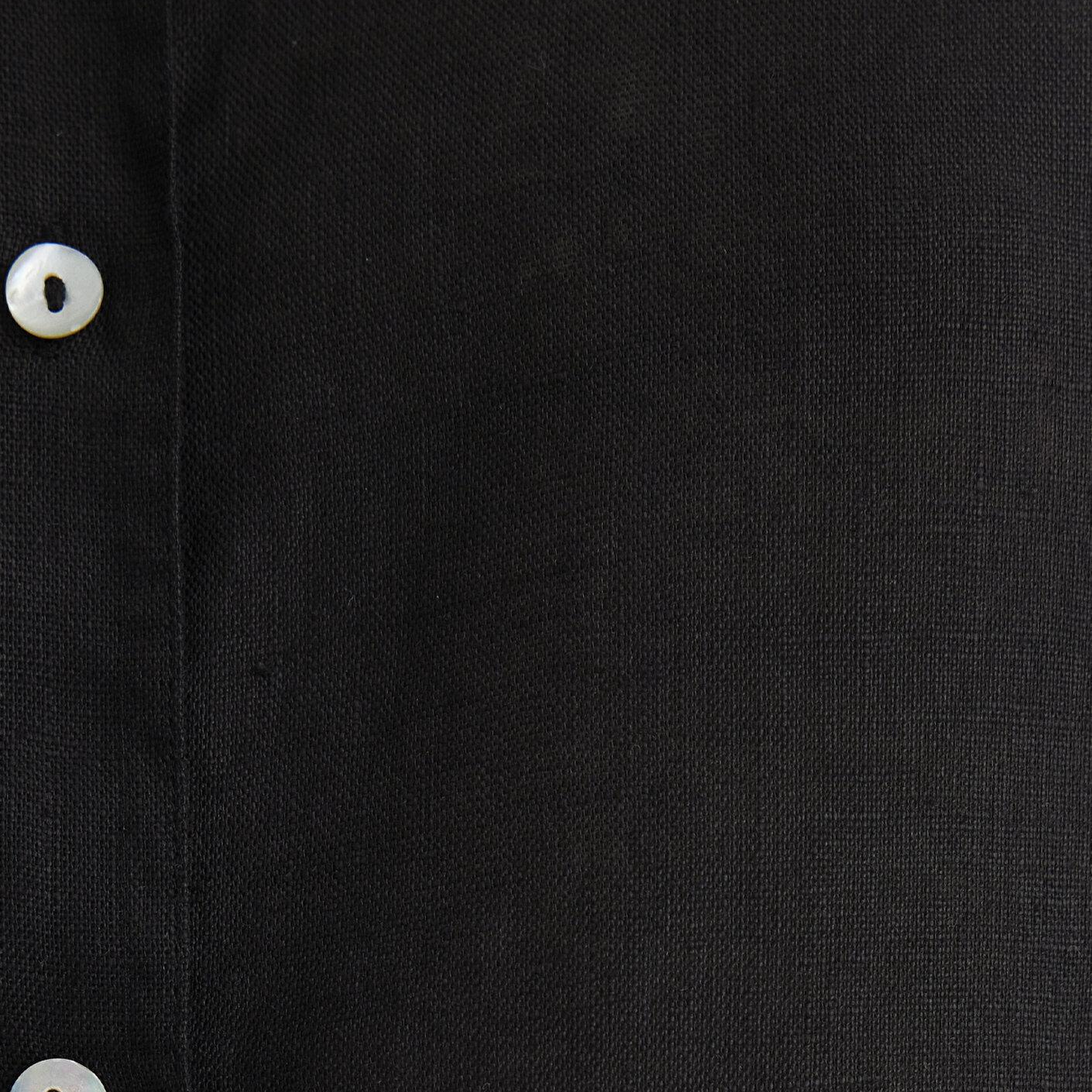 Mavi Siyah Keten Gömlek Loose Fit / Bol Rahat Kesim 1210747-900