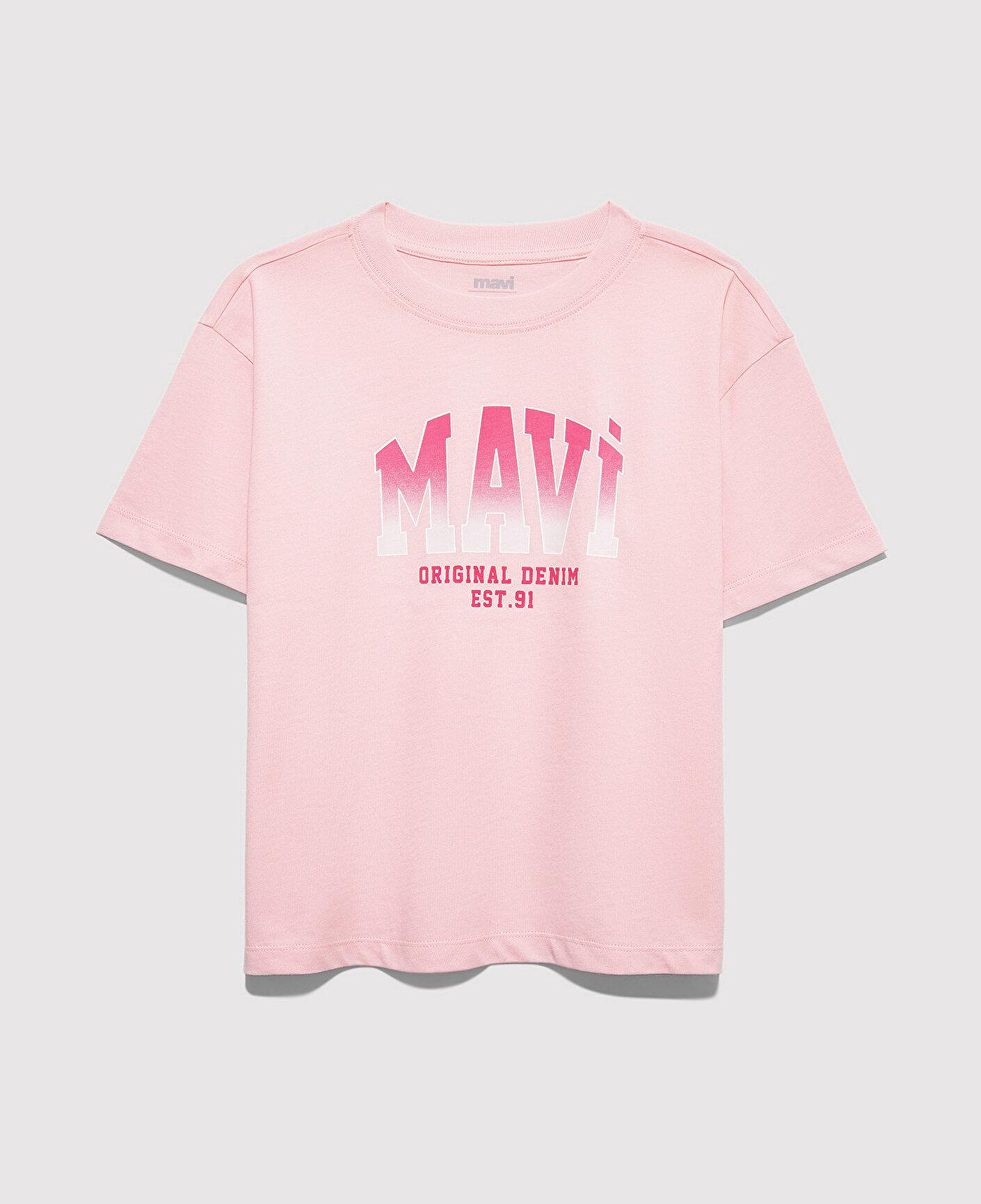 Mavi Mavi Logo Baskılı Pembe Tişört Loose Fit / Bol Rahat Kesim 7610386-71007