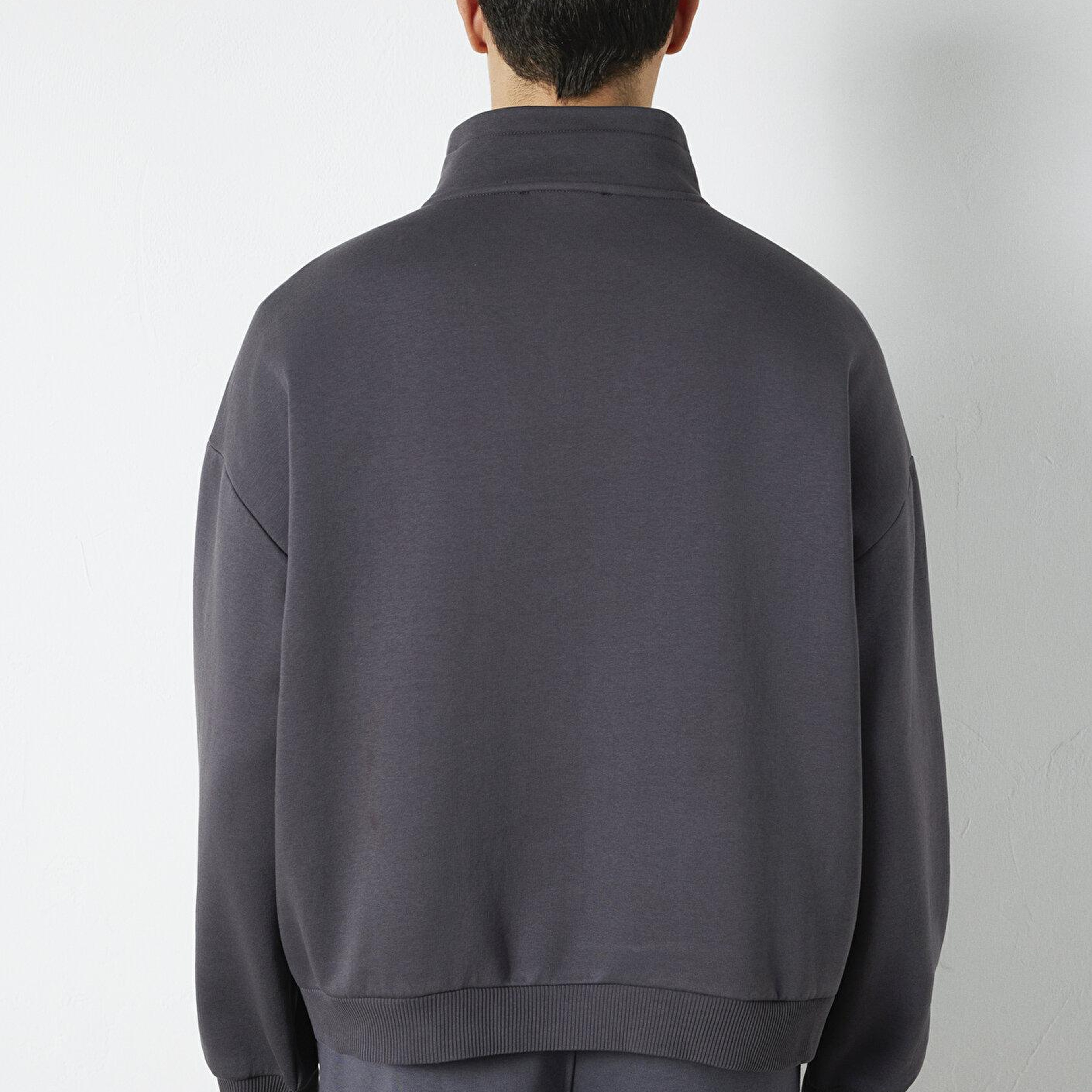 Mavi Mavi Logo Baskılı Yarı Fermuarlı Antrasit Sweatshirt 0S10208-70101