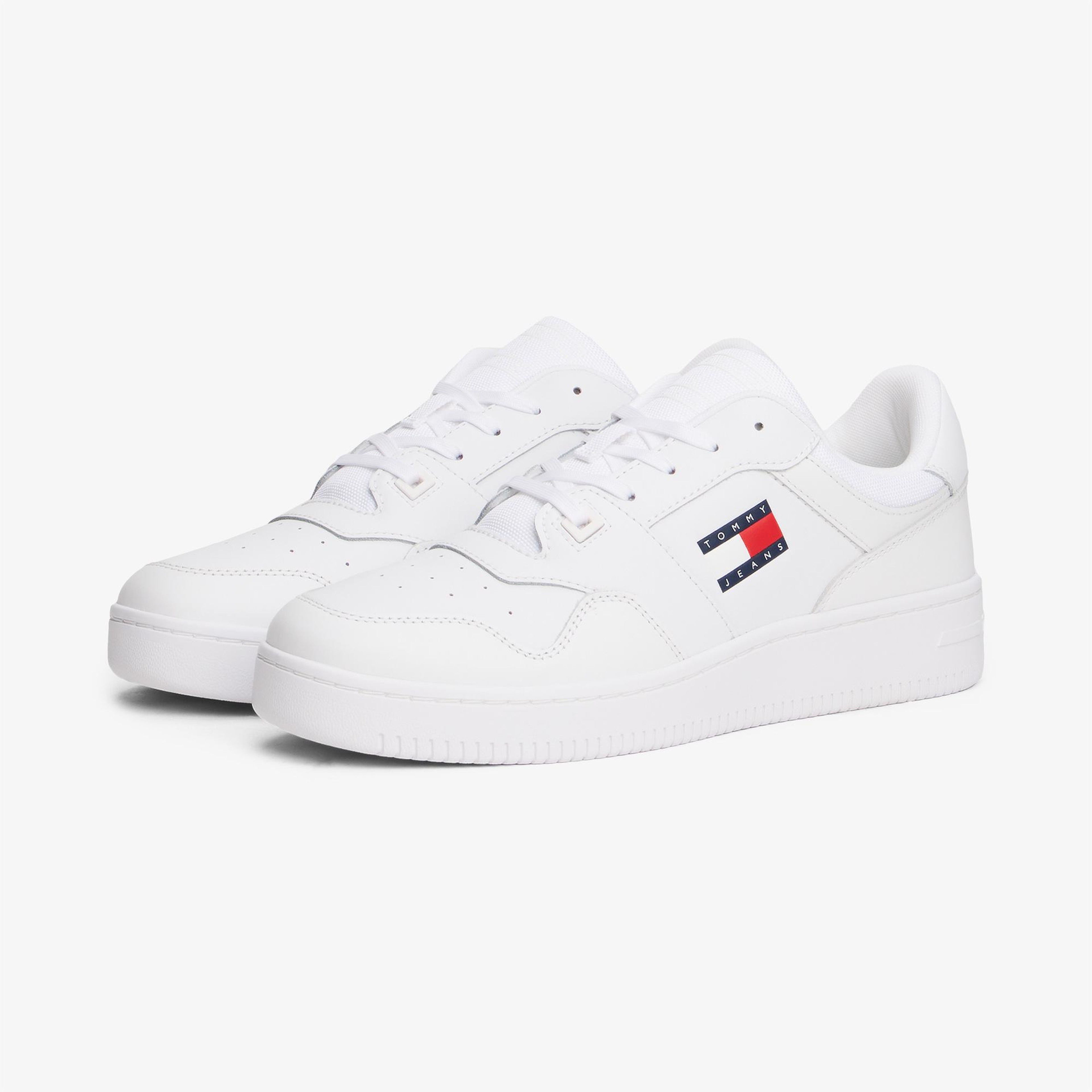 Tommy Hilfiger Retro Basket Essentials Unisex Beyaz Spor Ayakkabı