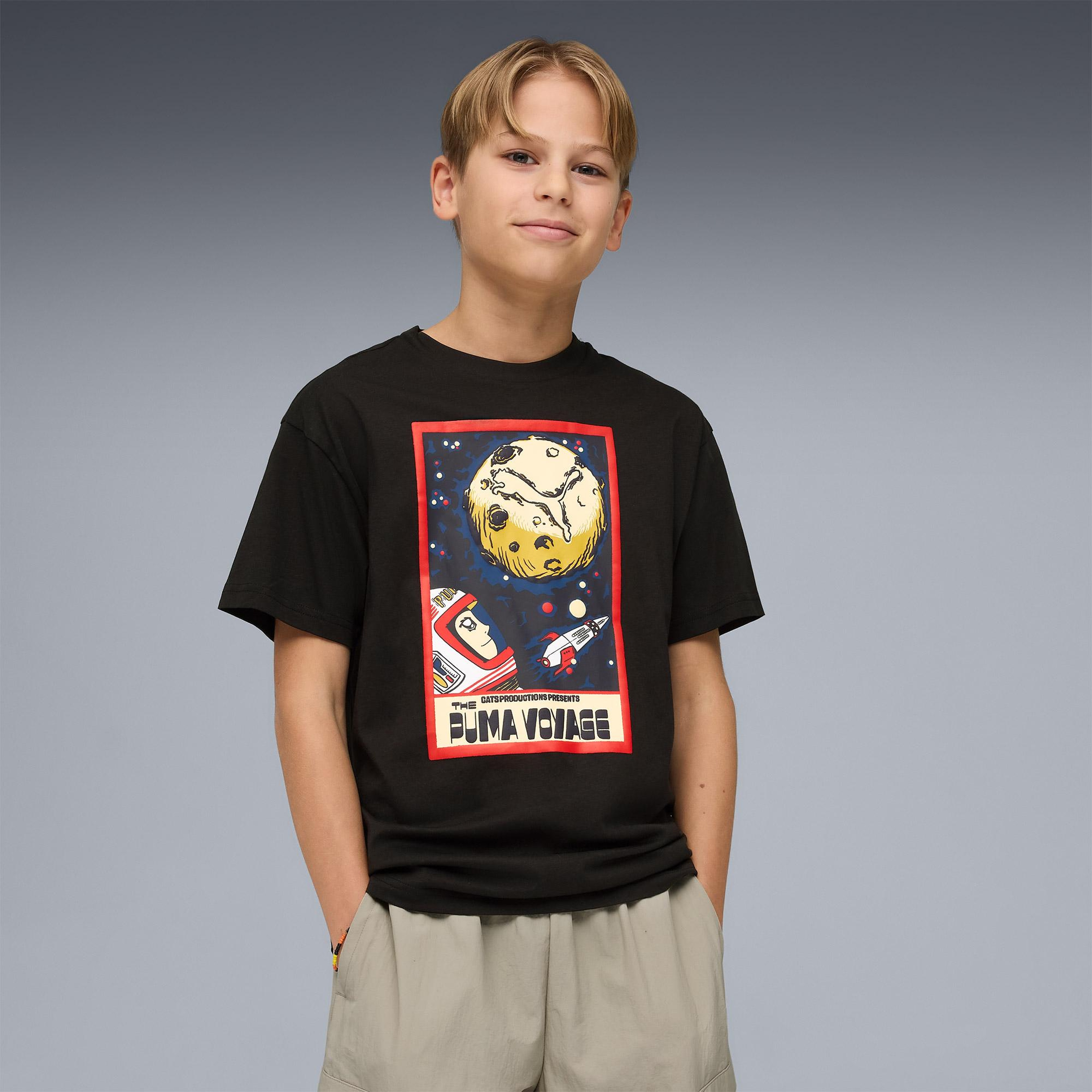 Puma Graphic  Çocuk Siyah T-Shirt