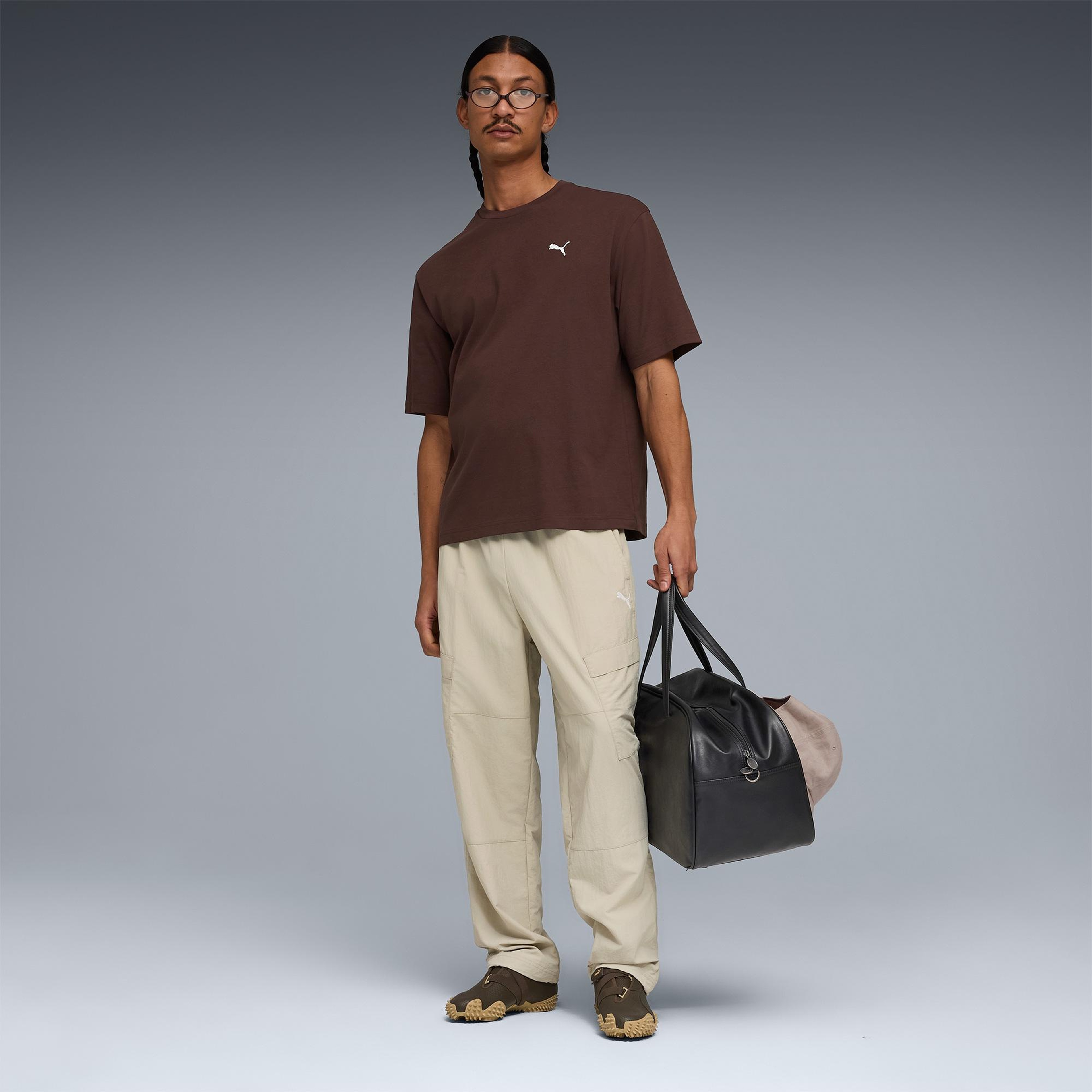 Puma Wardrobe Essentials Boxy  Erkek Kahverengi T-Shirt